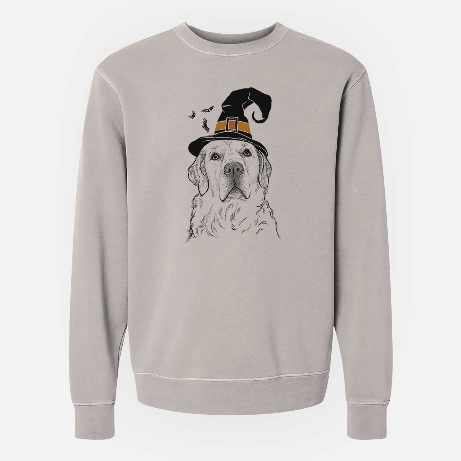 Witch Hank the Irish Cream Golden Retriever - Unisex Pigment Dyed Crew Sweatshirt