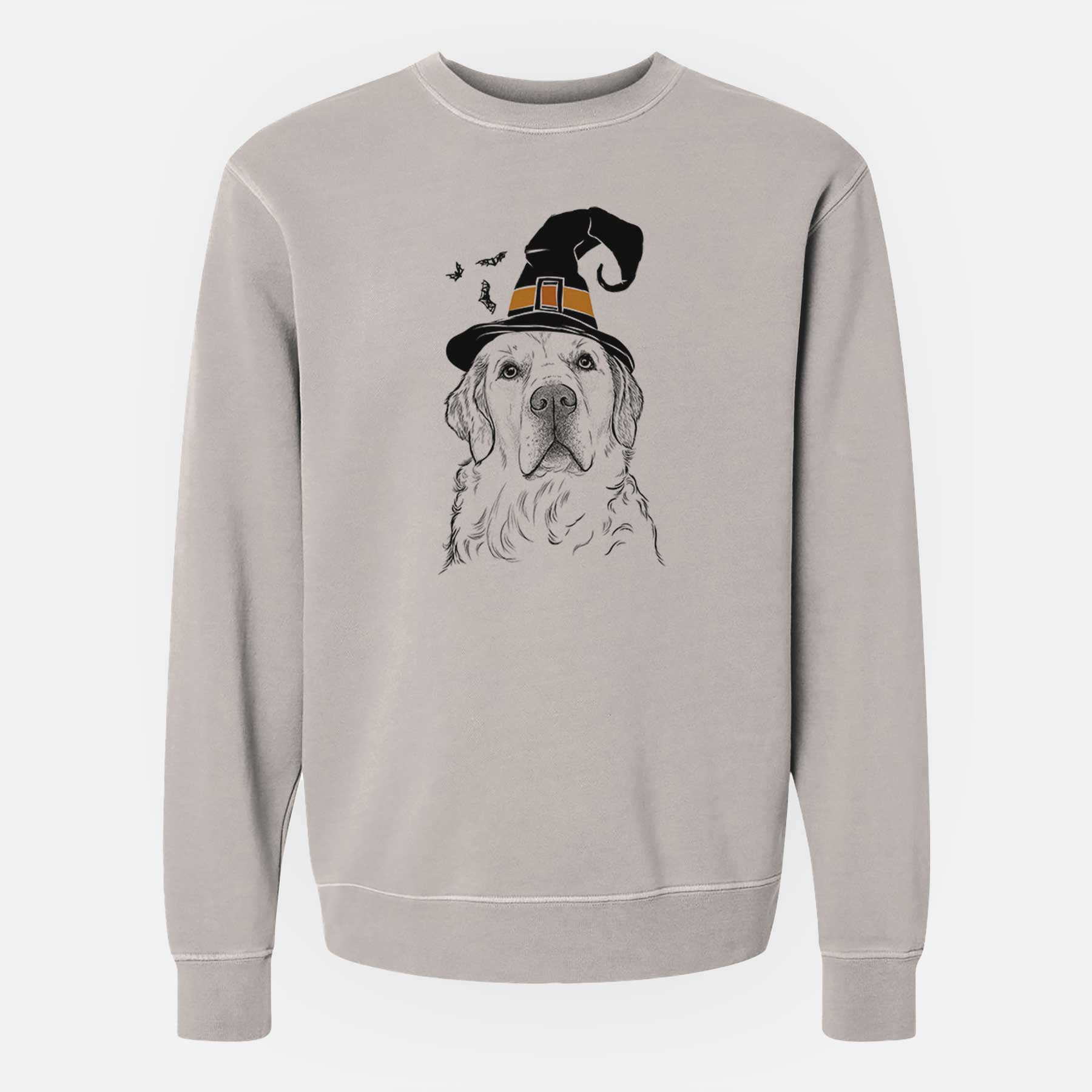 Witch Hank the Irish Cream Golden Retriever - Unisex Pigment Dyed Crew Sweatshirt
