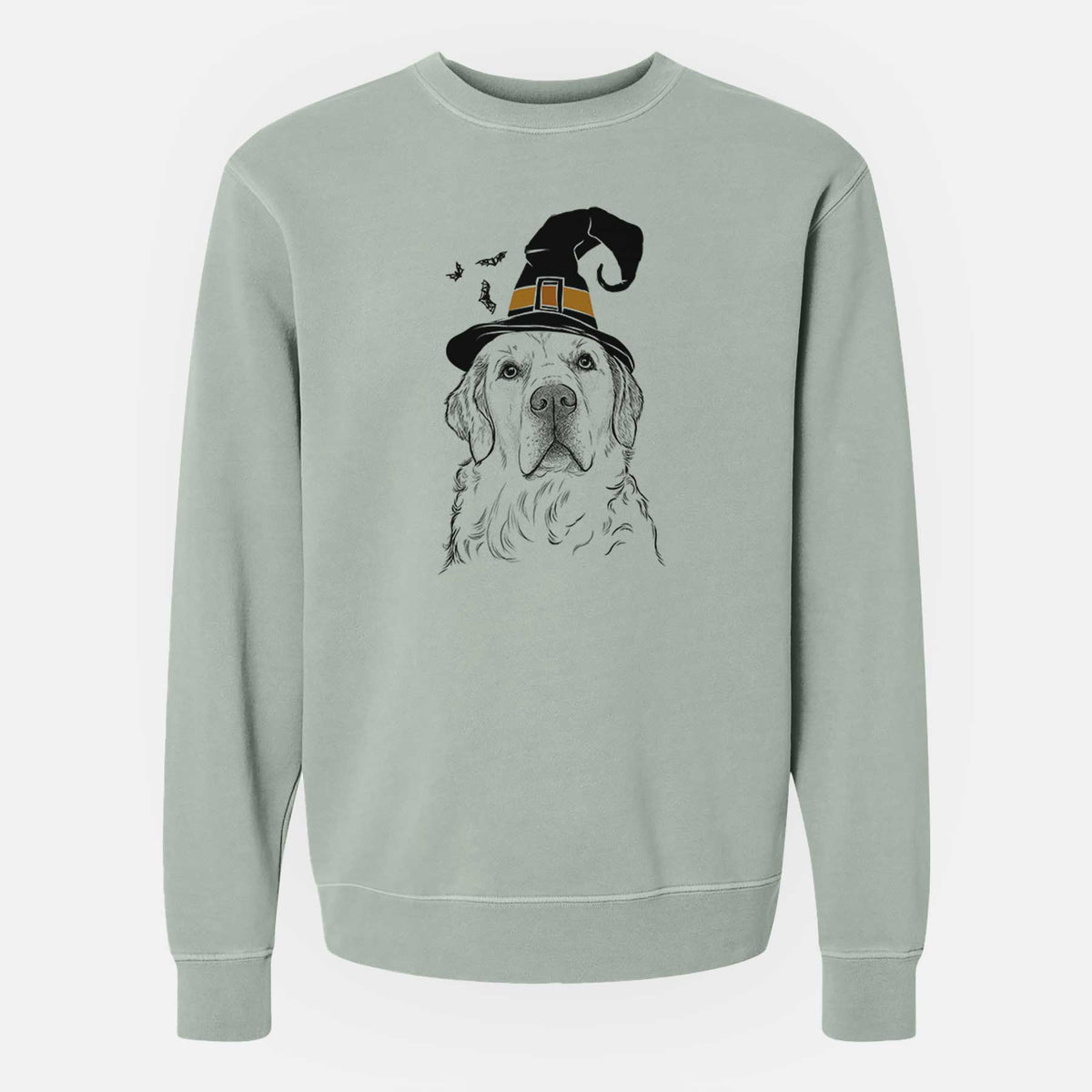 Witch Hank the Irish Cream Golden Retriever - Unisex Pigment Dyed Crew Sweatshirt