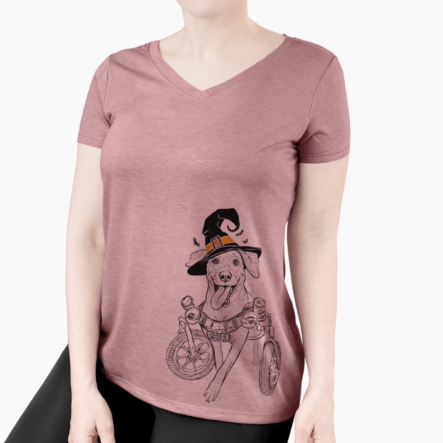 Witch Hannah the Pitbull Mix - Women's Perfect V-neck Shirt