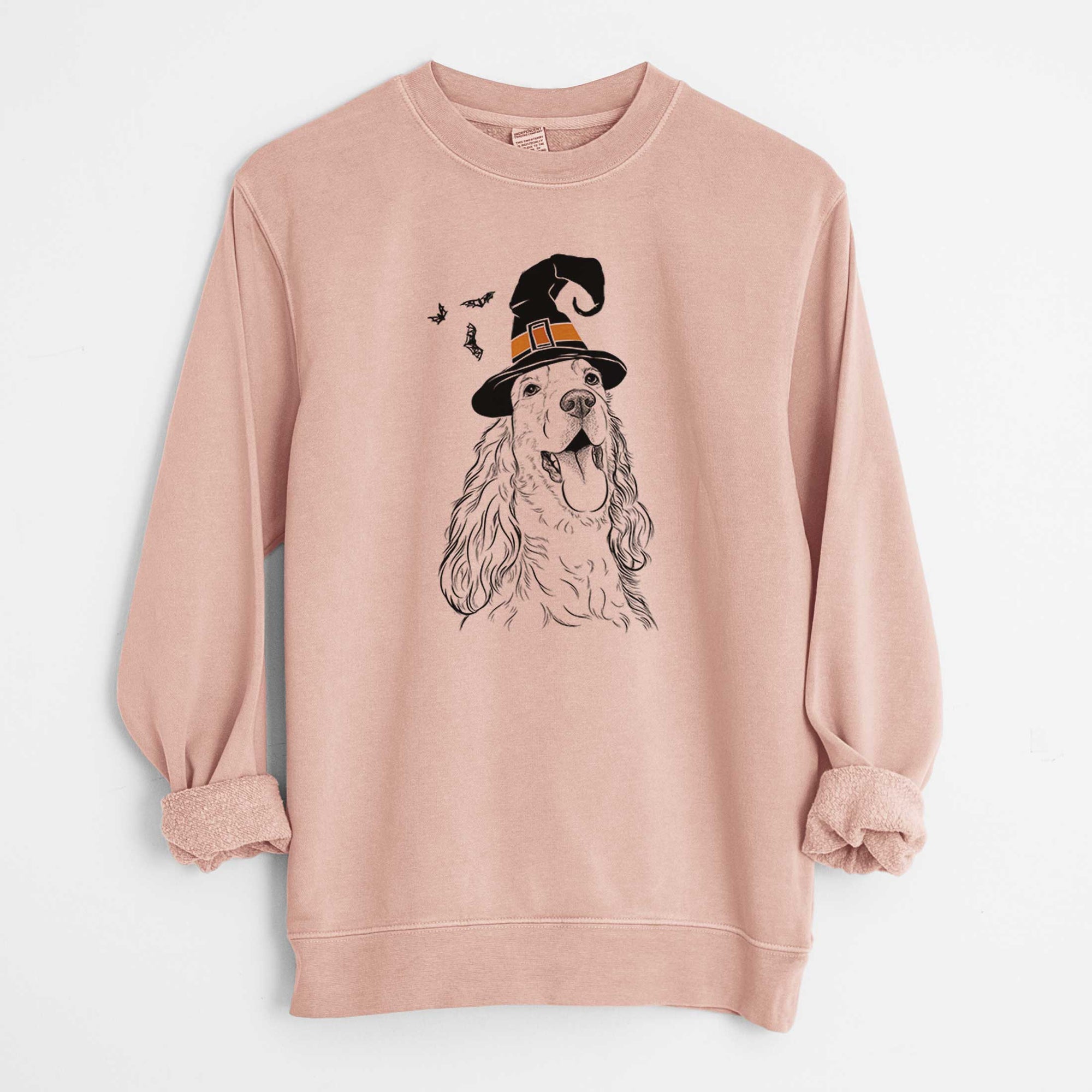 Witch Happy Henry the English Cocker Spaniel - Unisex Pigment Dyed Crew Sweatshirt