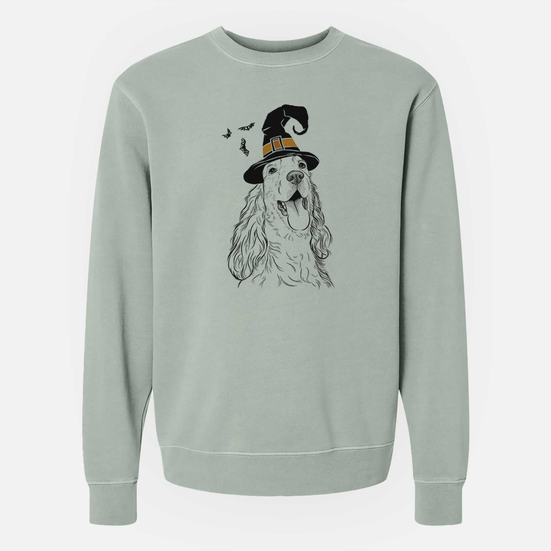 Witch Happy Henry the English Cocker Spaniel - Unisex Pigment Dyed Crew Sweatshirt