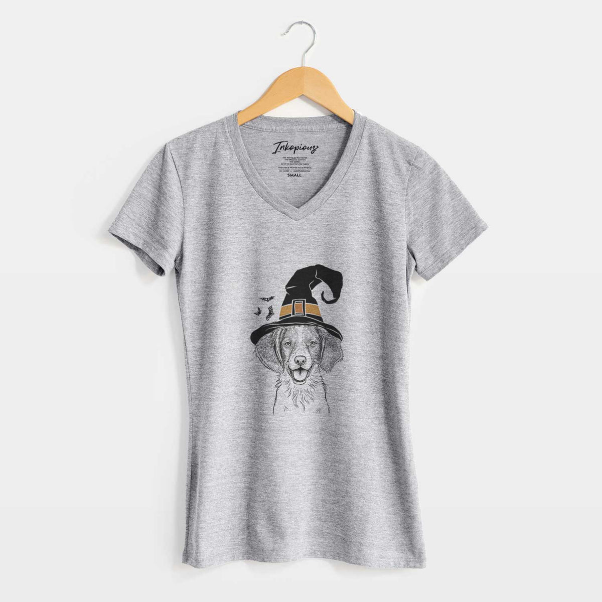 Witch Happy Holly the Brittany Spaniel - Women's V-neck Shirt
