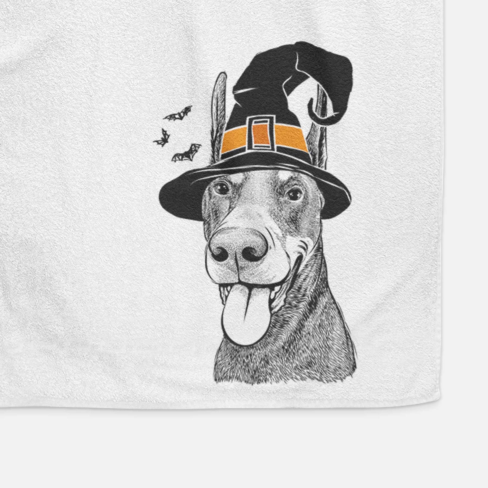 Happy Sunny the Doberman Pinscher Decorative Hand Towel