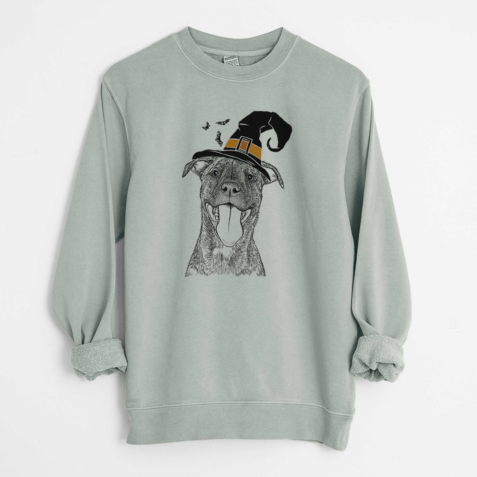 Witch Harley the Pitbull Mix - Unisex Pigment Dyed Crew Sweatshirt