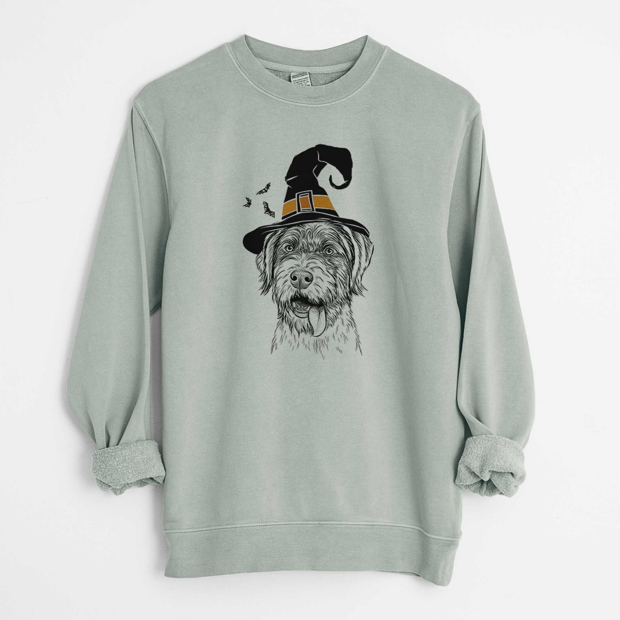 Witch Hazel the German Wirehaired Pointer Mix - Unisex Pigment Dyed Crew Sweatshirt
