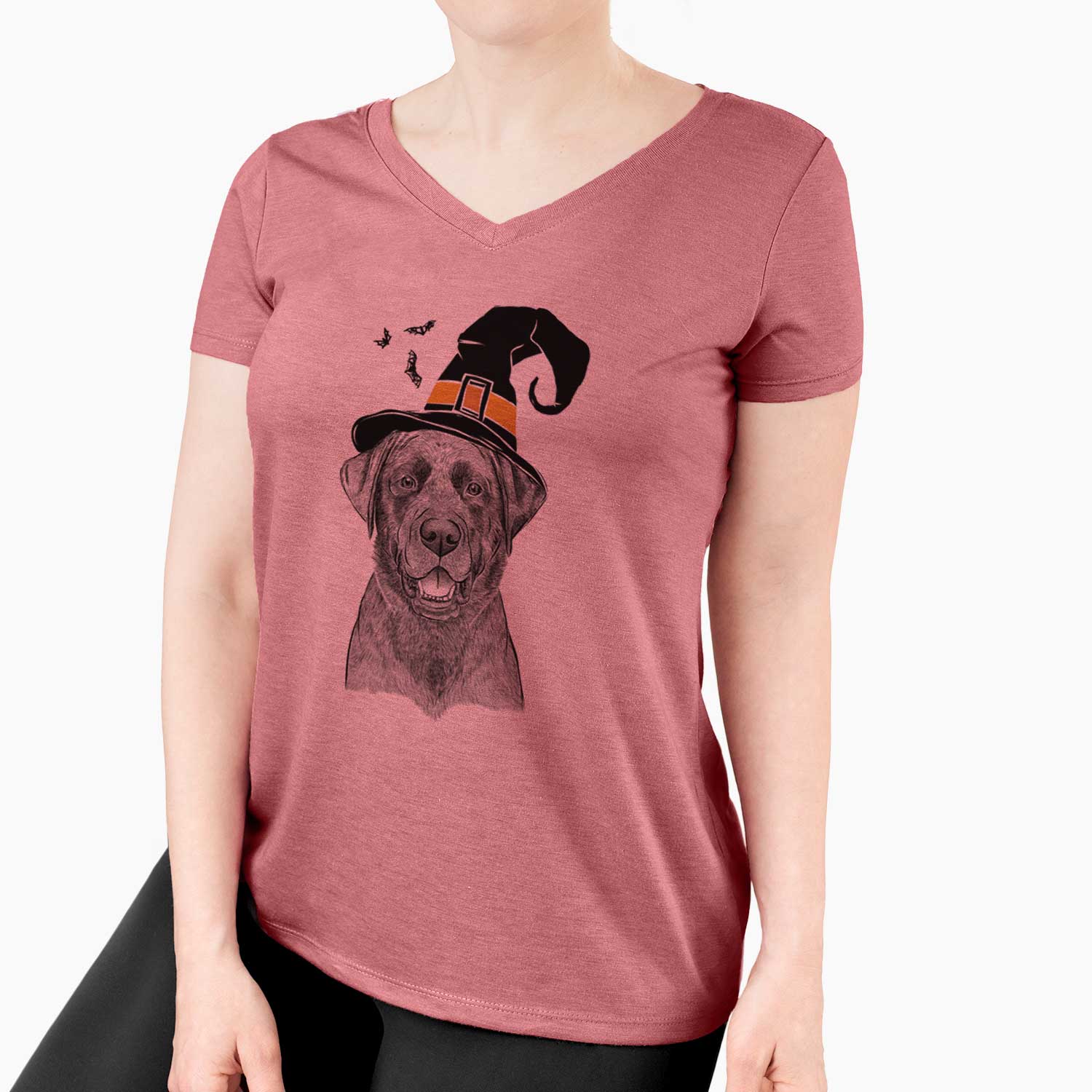 Witch Heath the Black Lab - Women's V-neck Shirt