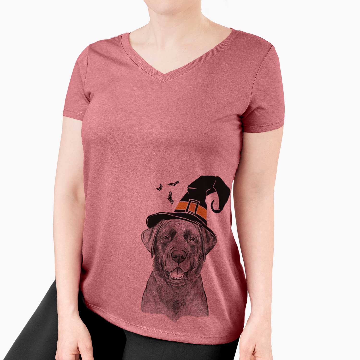 Witch Heath the Black Lab - Women's V-neck Shirt