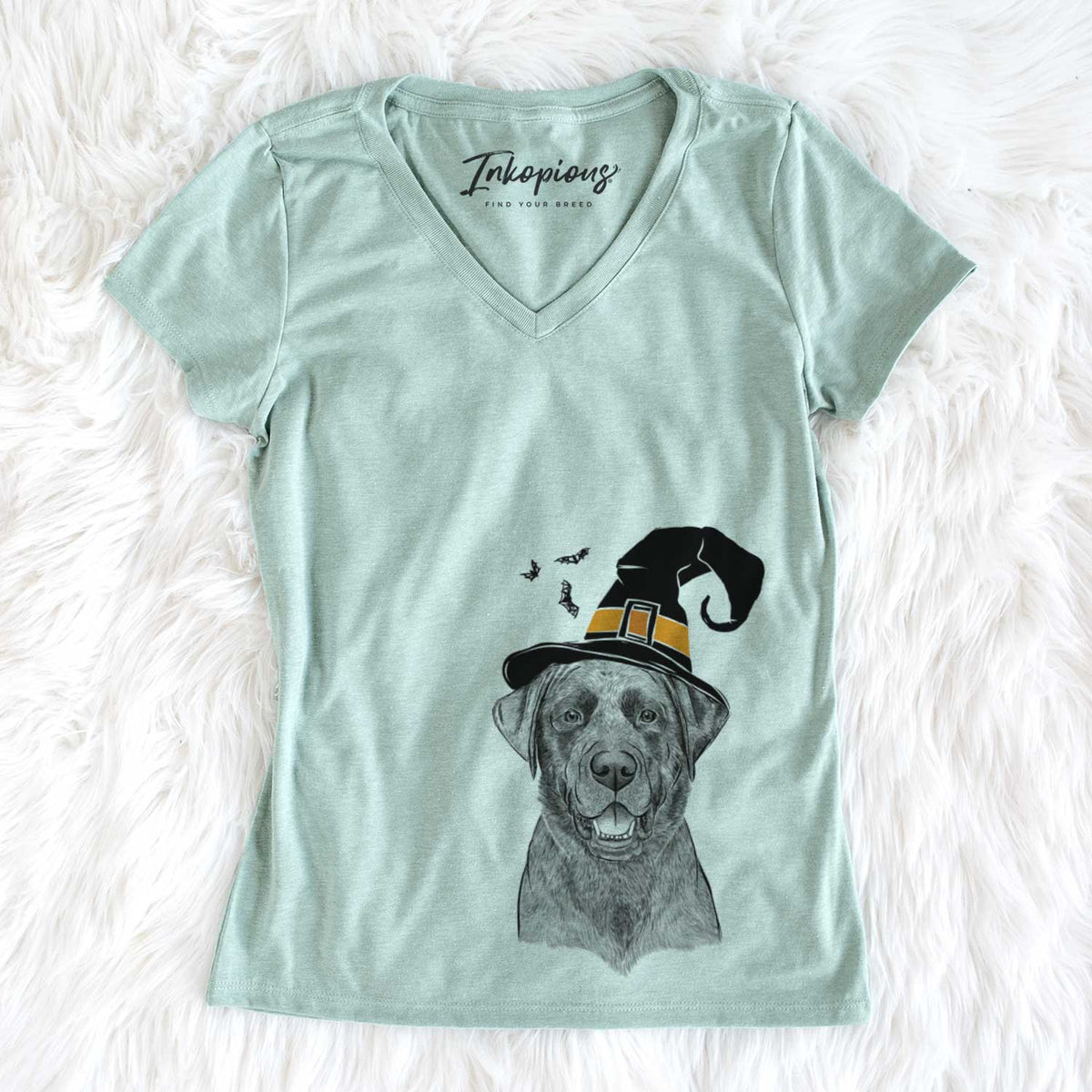 Witch Heath the Black Lab - Women&#39;s V-neck Shirt