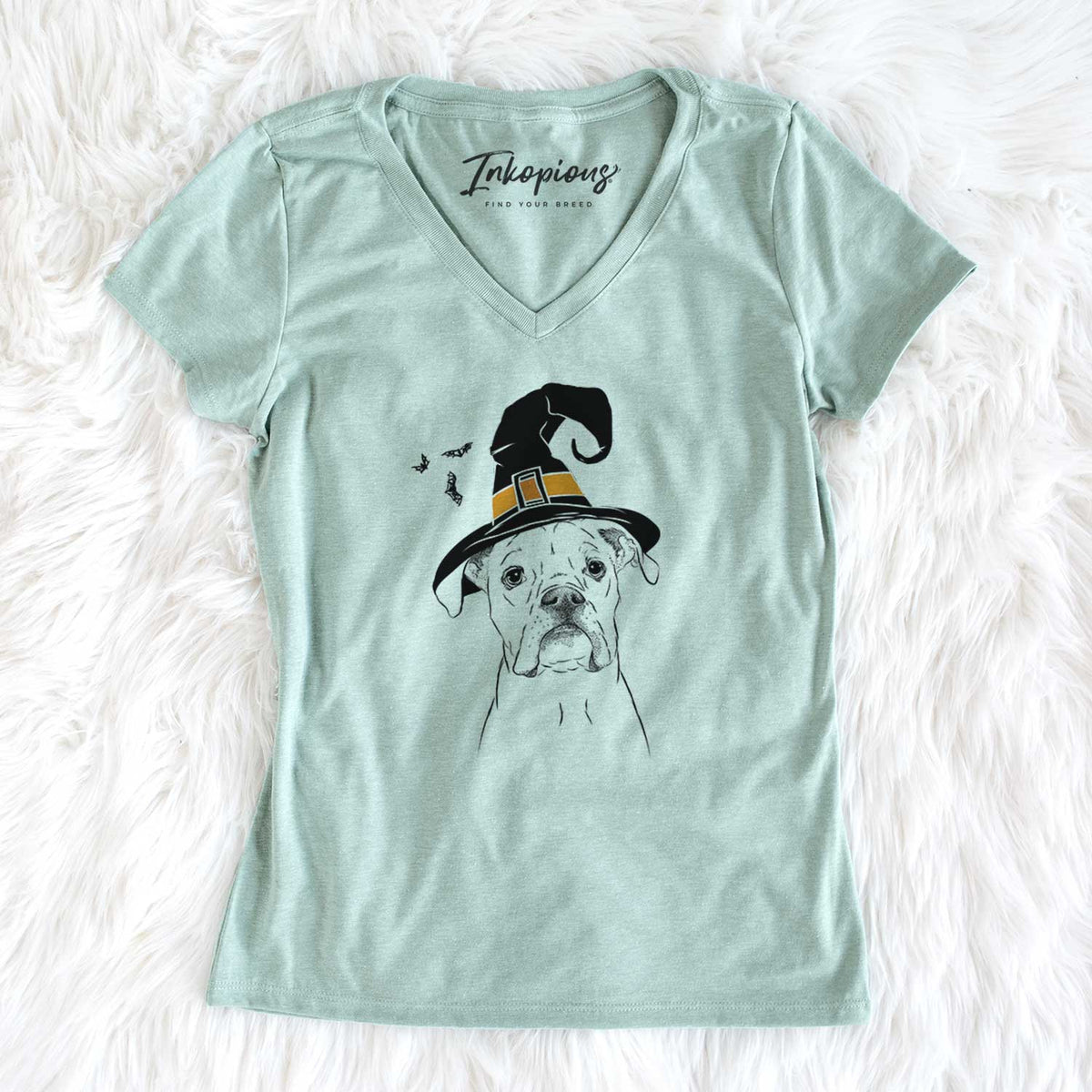 Witch Henley the Boxer - Women's V-neck Shirt