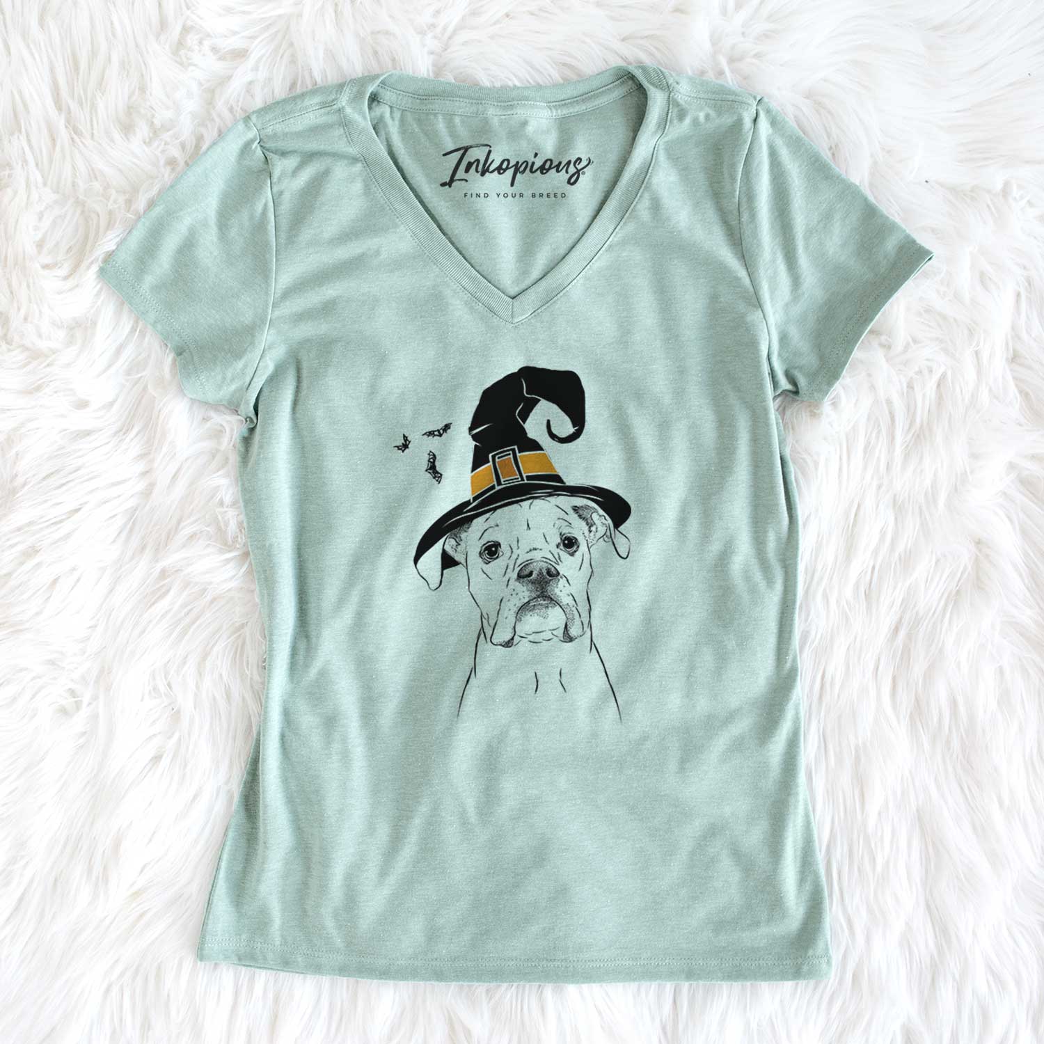 Witch Henley the Boxer - Women's V-neck Shirt