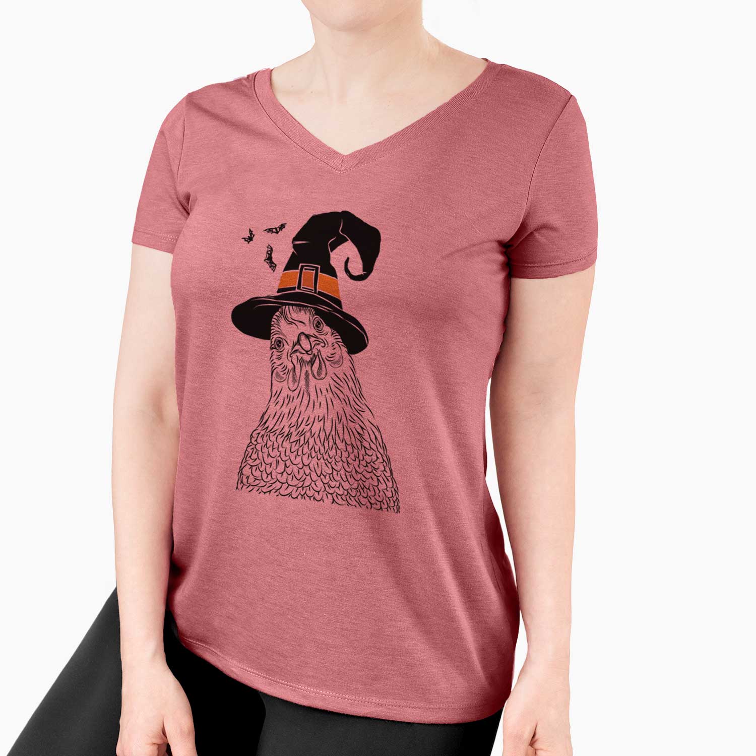 Witch Henrietta the Chicken - Women's V-neck Shirt