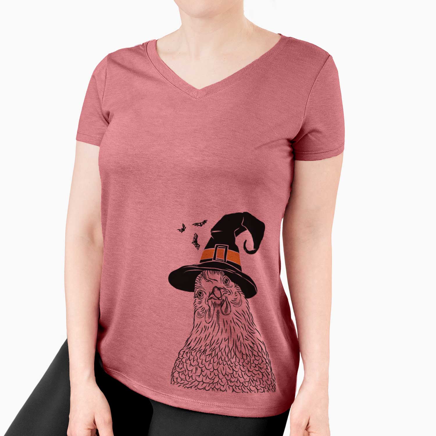 Witch Henrietta the Chicken - Women's V-neck Shirt