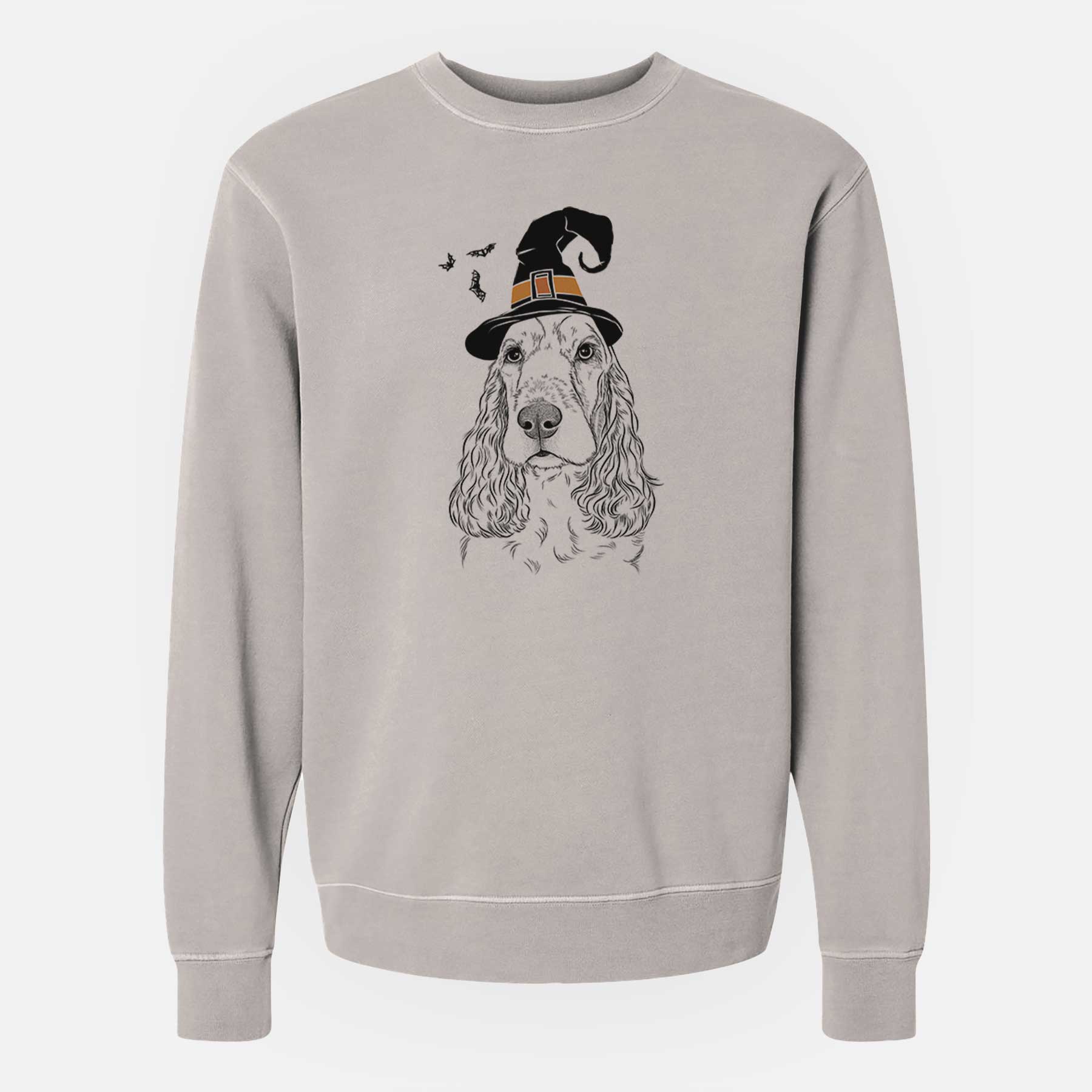 Witch Henry the English Cocker Spaniel - Unisex Pigment Dyed Crew Sweatshirt