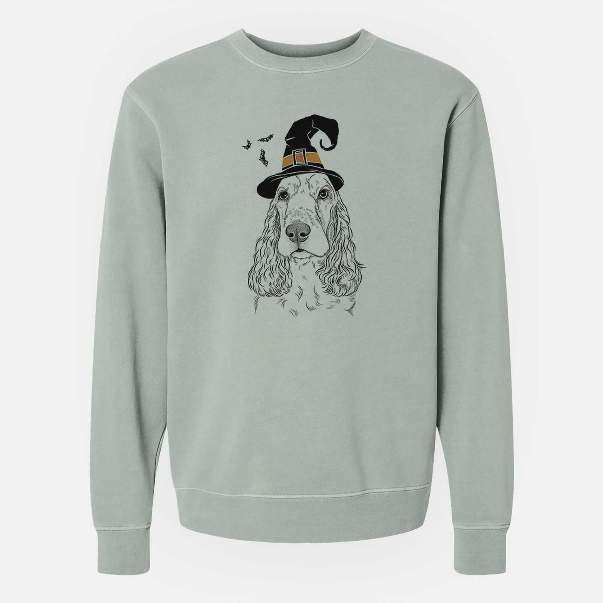 Witch Henry the English Cocker Spaniel - Unisex Pigment Dyed Crew Sweatshirt