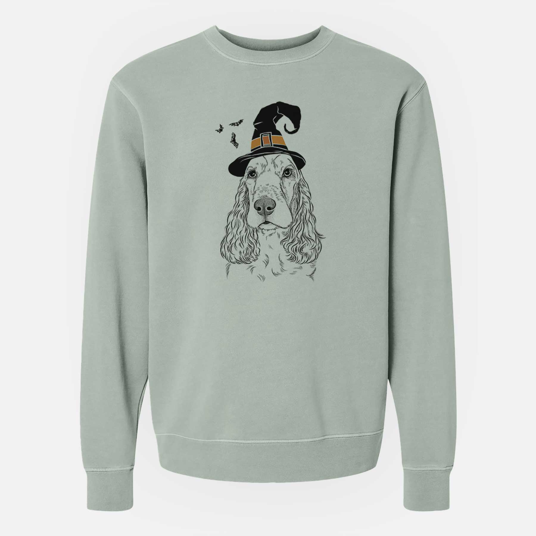 Witch Henry the English Cocker Spaniel - Unisex Pigment Dyed Crew Sweatshirt
