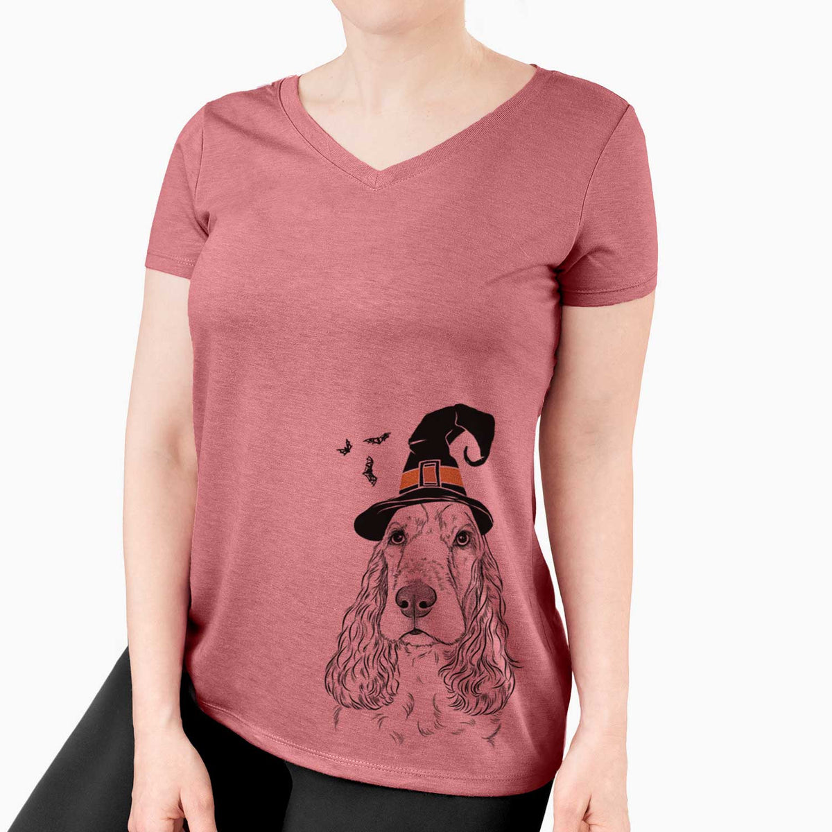 Witch Henry the English Cocker Spaniel - Women's V-neck Shirt