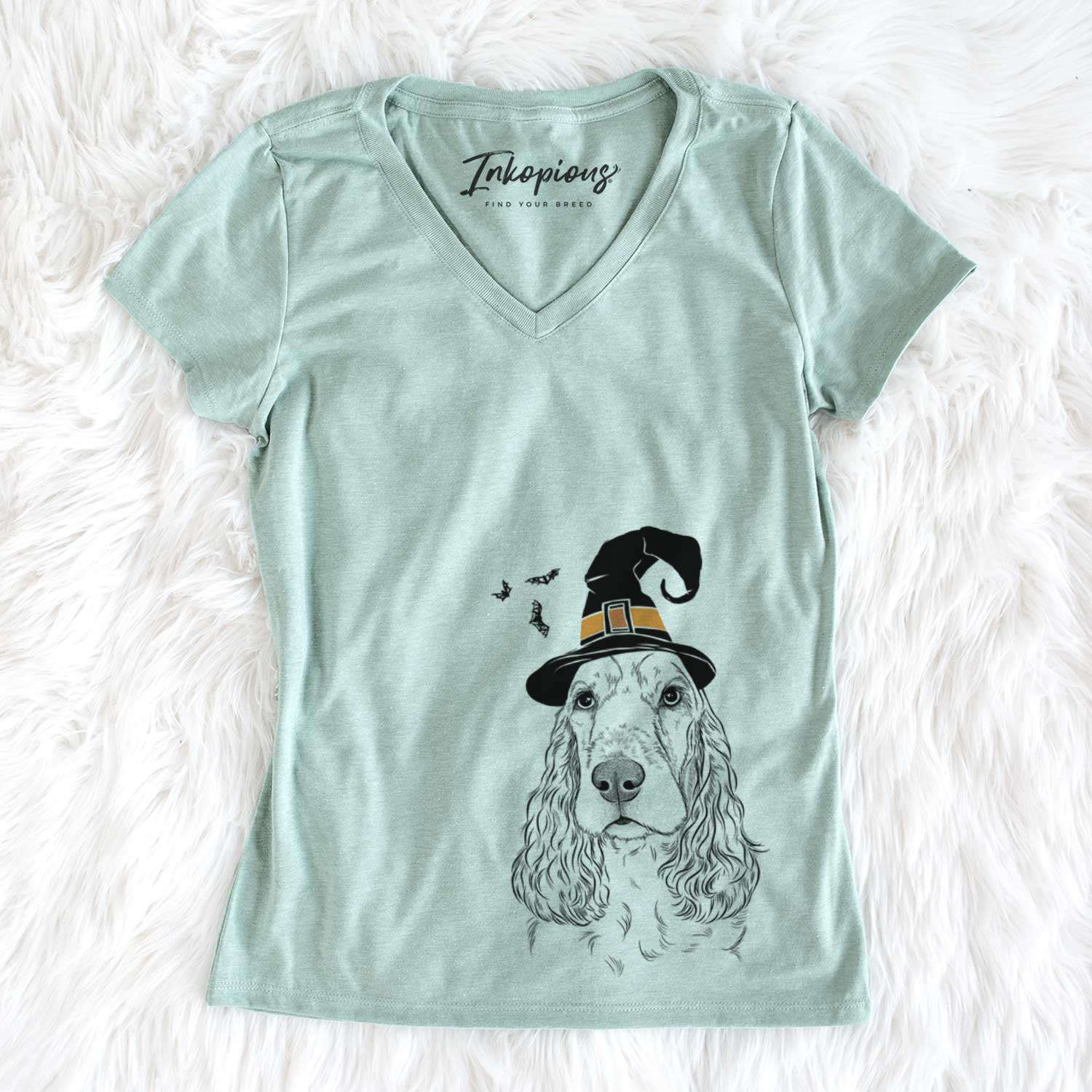 Witch Henry the English Cocker Spaniel - Women's V-neck Shirt