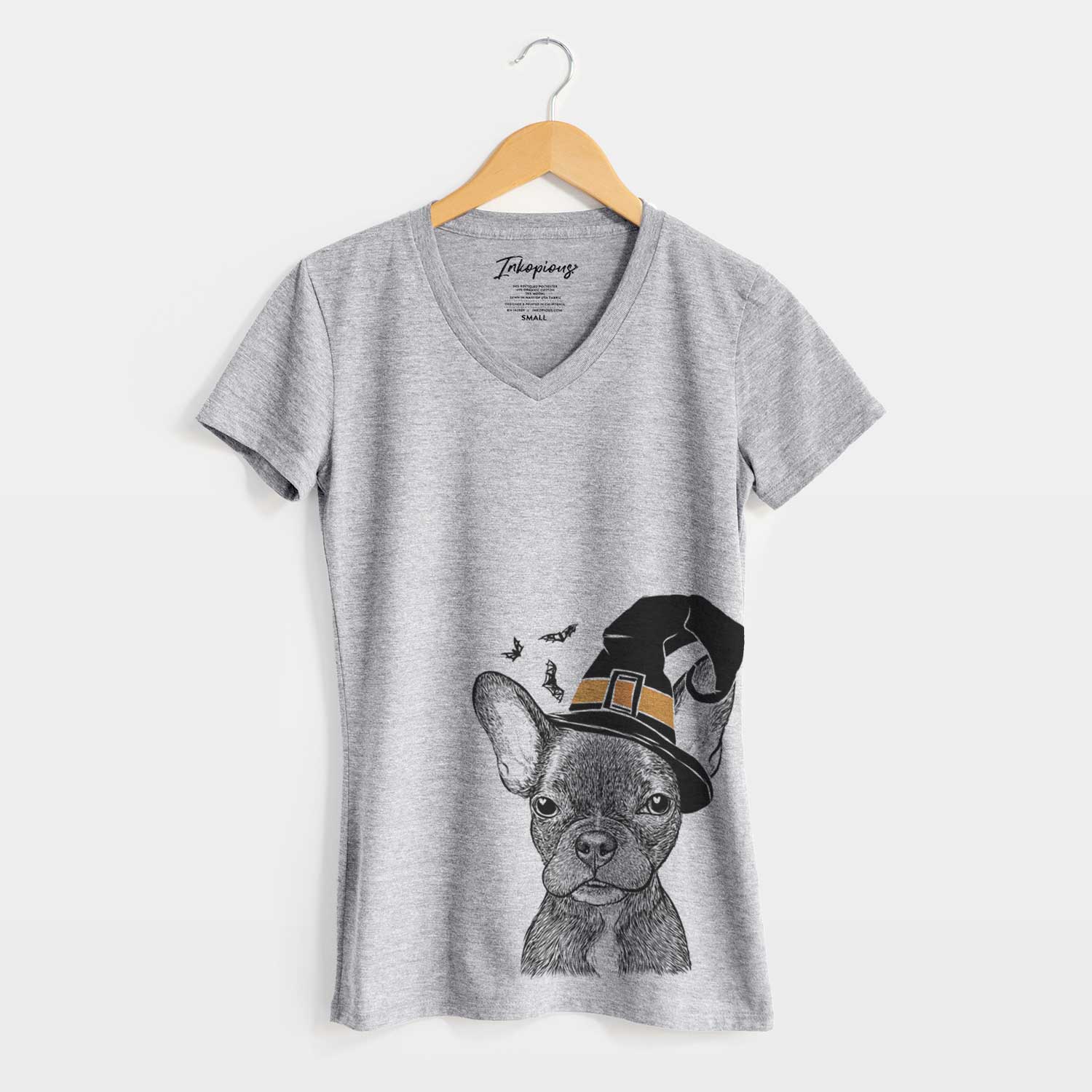 Witch Henry the French Bulldog - Women's V-neck Shirt