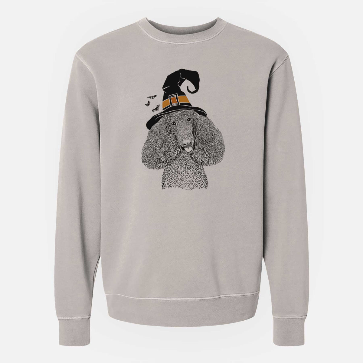 Witch Henry the Standard Poodle - Unisex Pigment Dyed Crew Sweatshirt