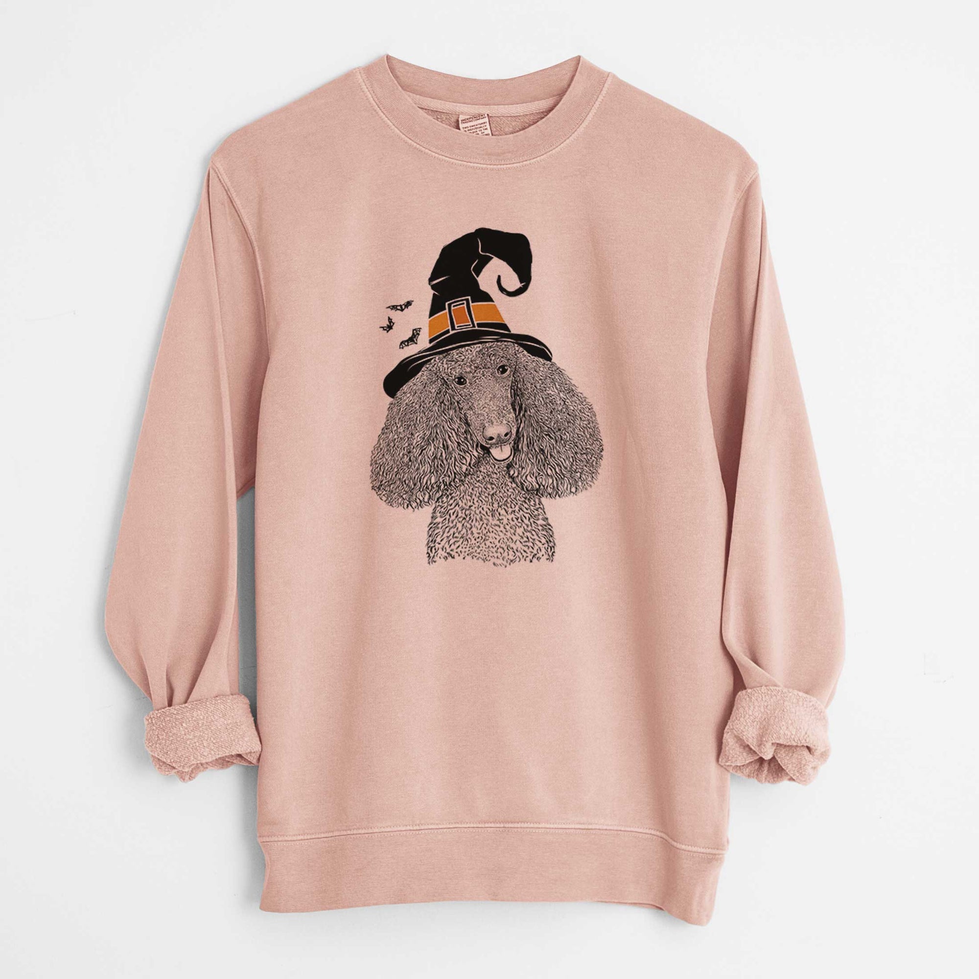 Witch Henry the Standard Poodle - Unisex Pigment Dyed Crew Sweatshirt