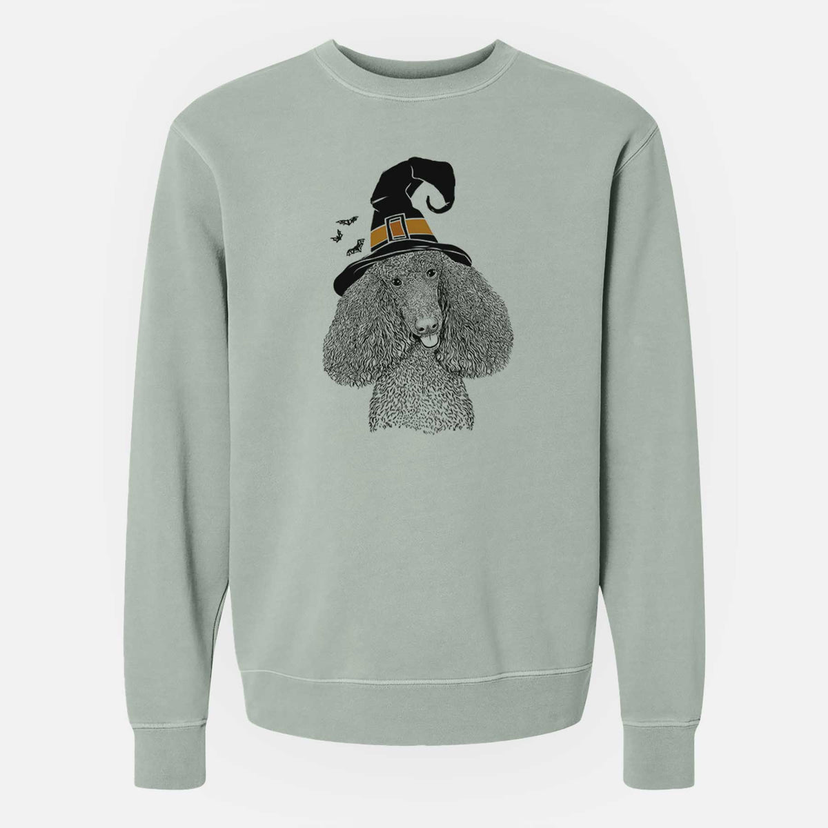 Witch Henry the Standard Poodle - Unisex Pigment Dyed Crew Sweatshirt
