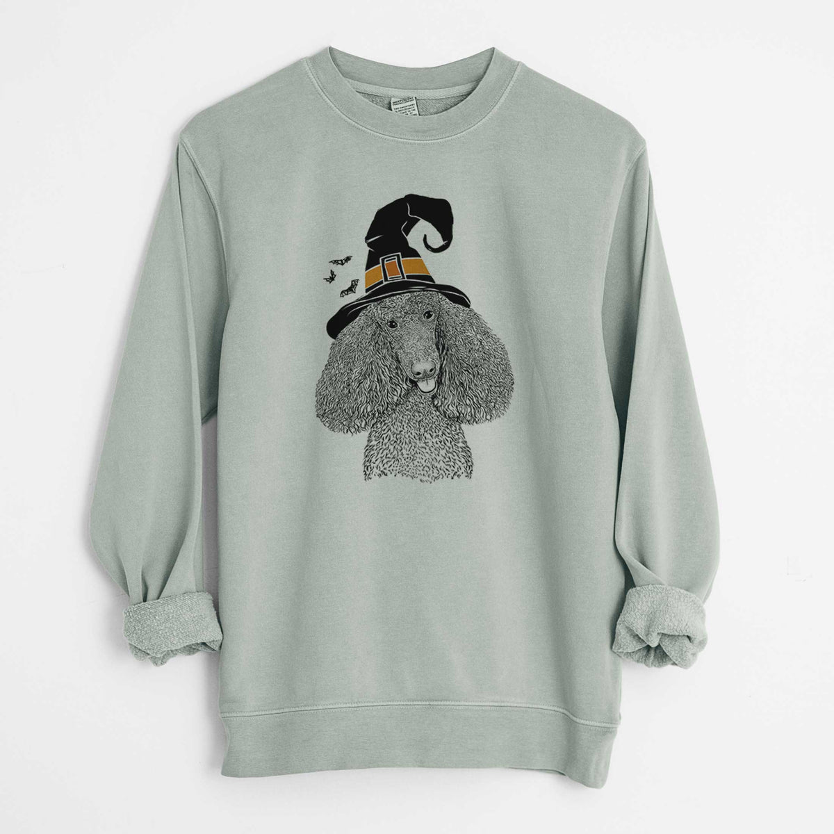 Witch Henry the Standard Poodle - Unisex Pigment Dyed Crew Sweatshirt
