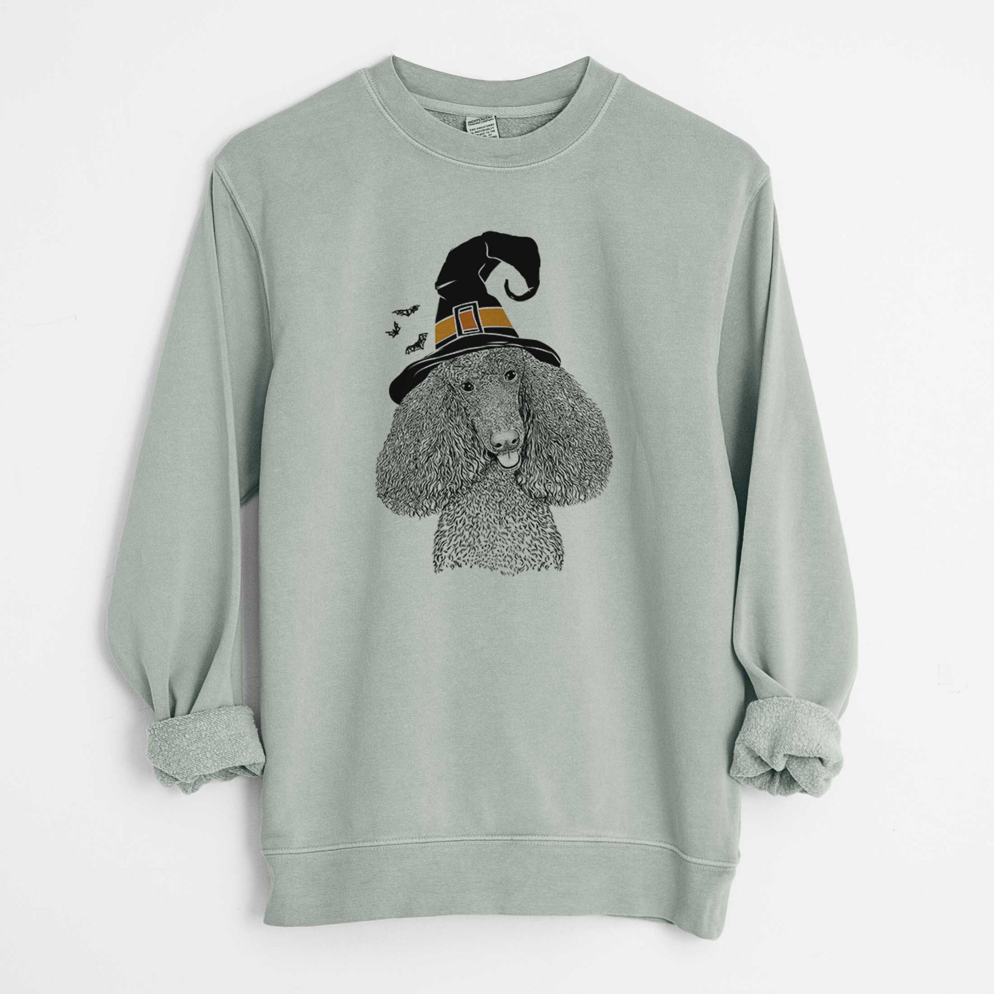 Witch Henry the Standard Poodle - Unisex Pigment Dyed Crew Sweatshirt
