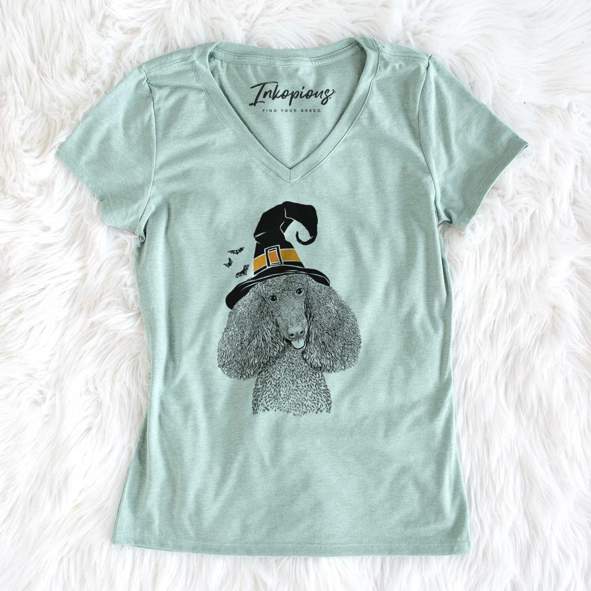 Witch Henry the Standard Poodle - Women's V-neck Shirt