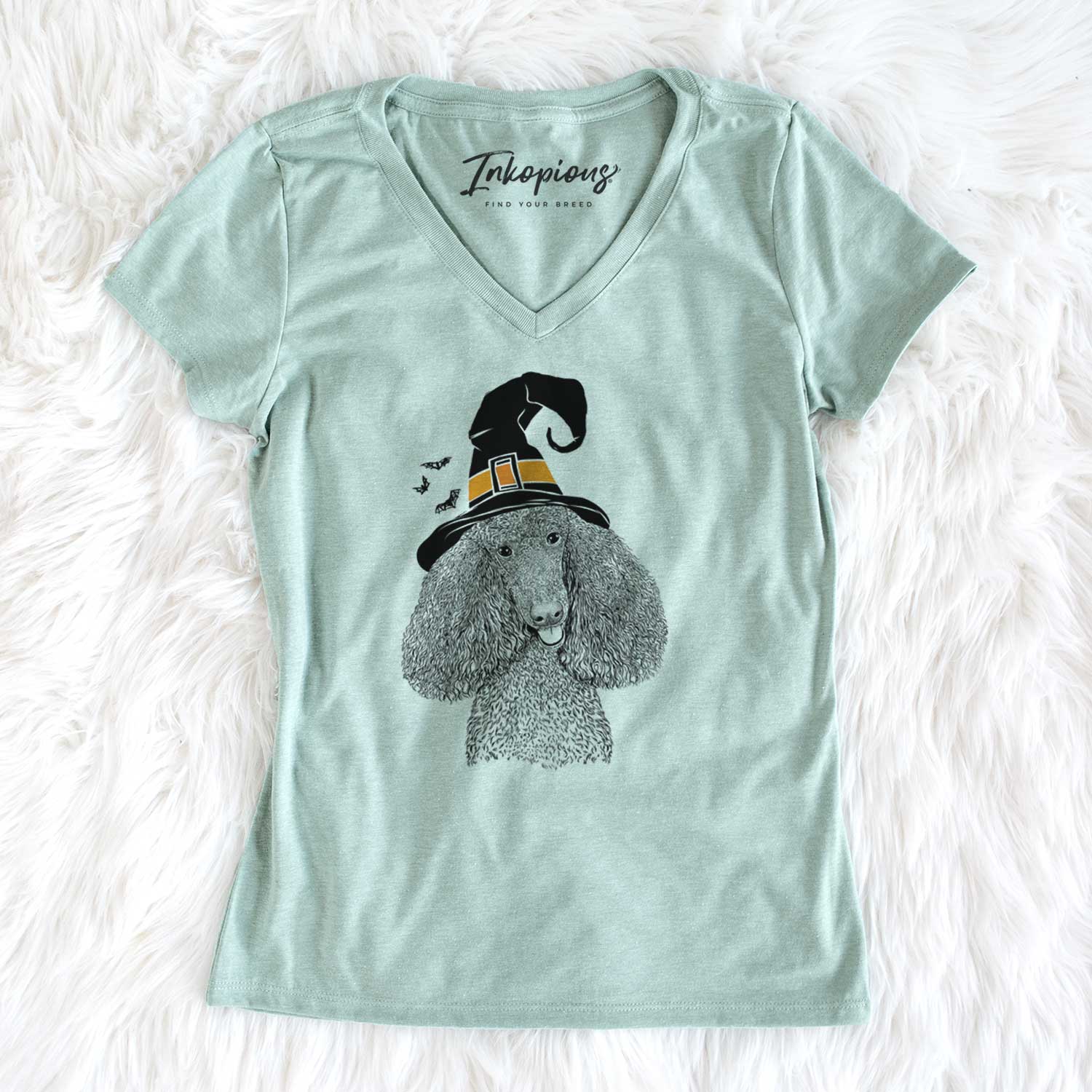 Witch Henry the Standard Poodle - Women's V-neck Shirt