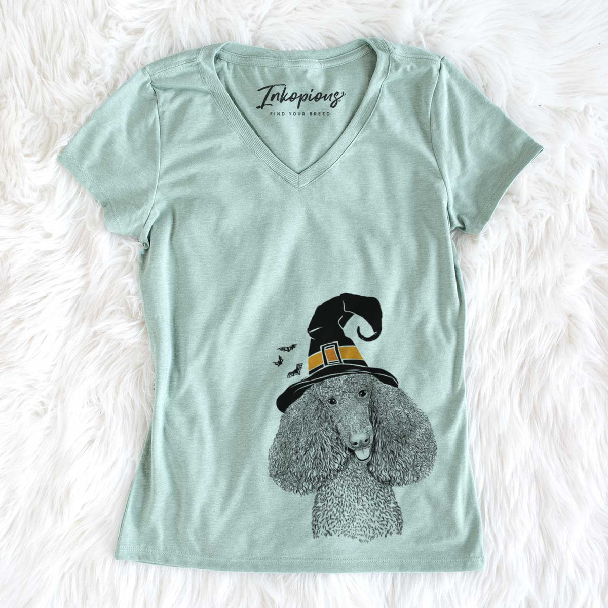 Witch Henry the Standard Poodle - Women&#39;s V-neck Shirt