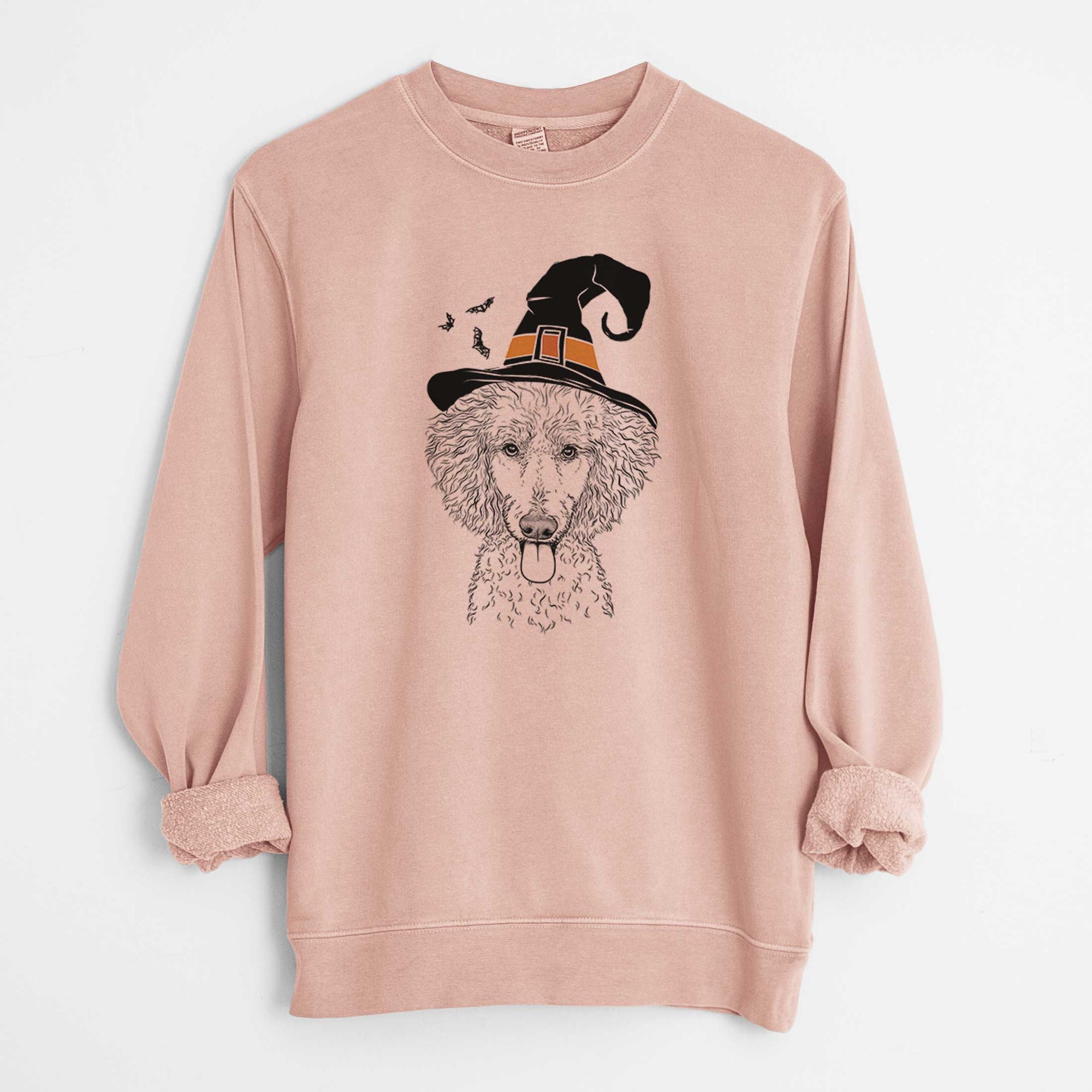 Witch Henry the White Standard Poodle - Unisex Pigment Dyed Crew Sweatshirt