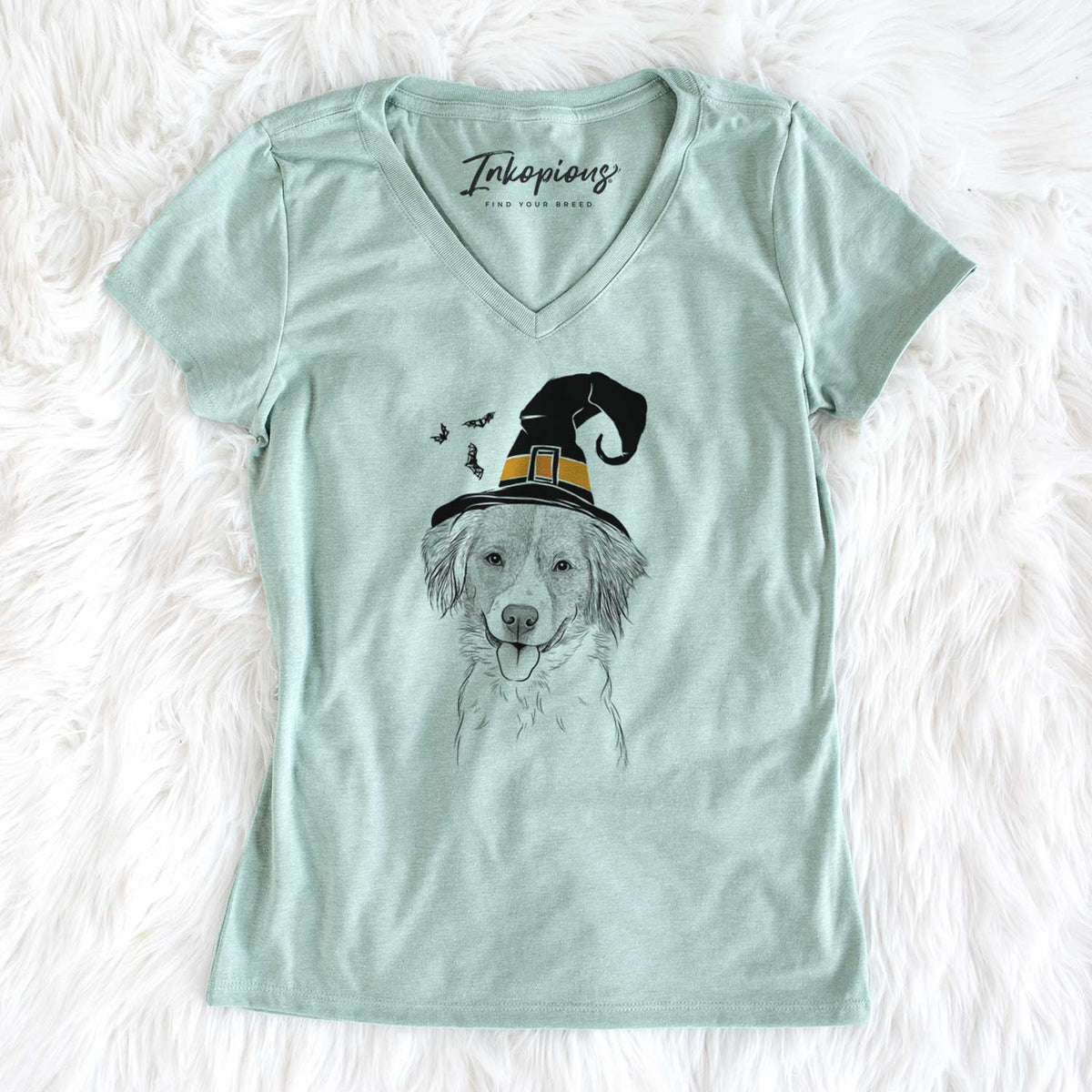 Witch Hercules the Nederlandse Kooikerhondje - Women's V-neck Shirt