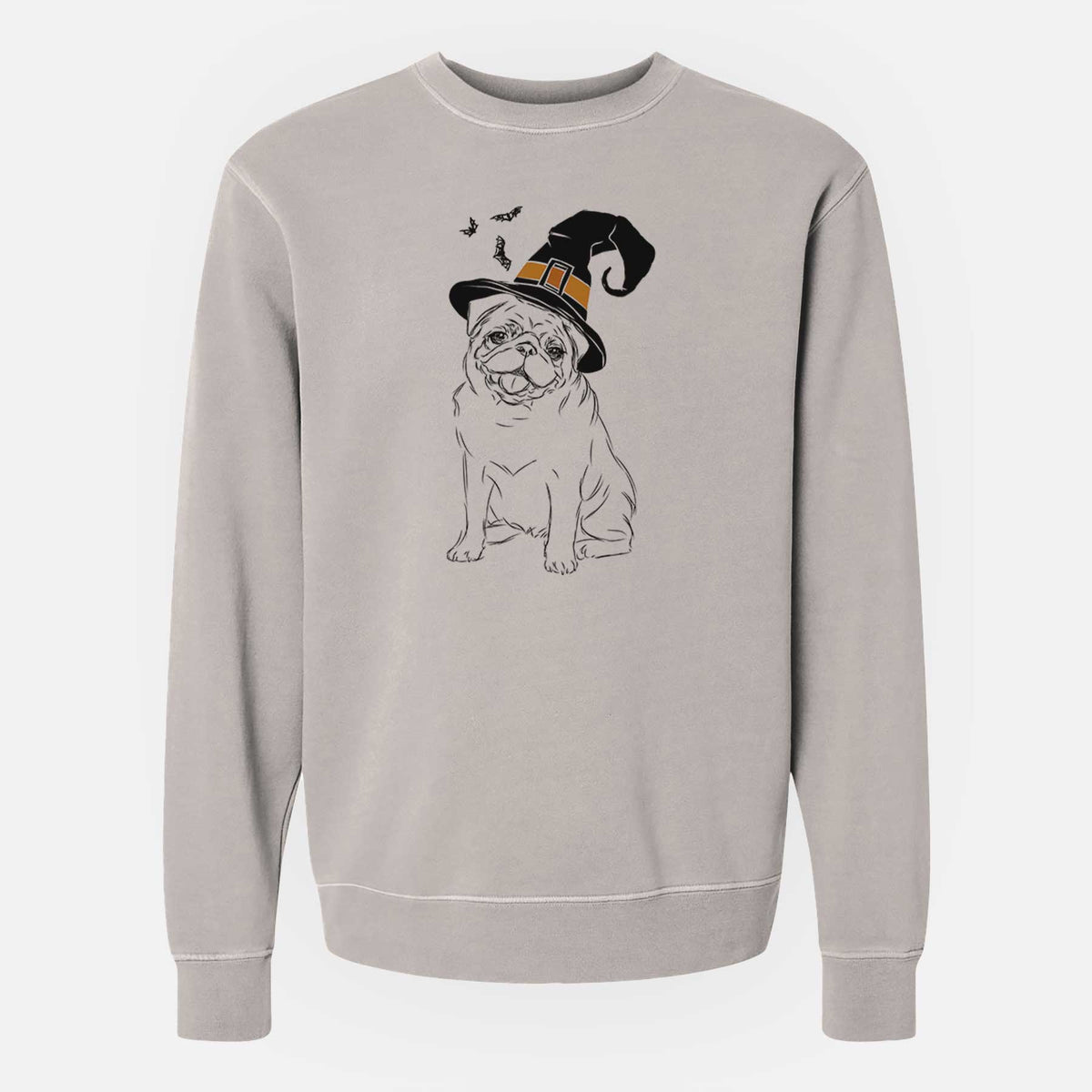 Witch Higgins the Pug - Unisex Pigment Dyed Crew Sweatshirt