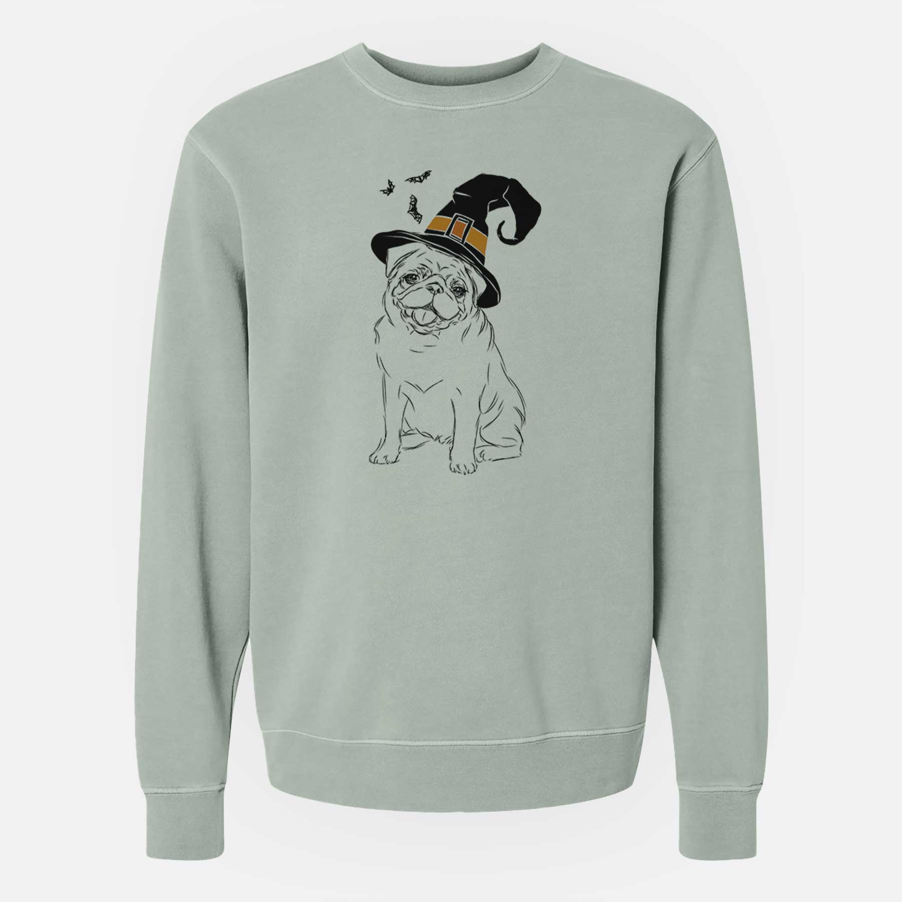 Witch Higgins the Pug - Unisex Pigment Dyed Crew Sweatshirt