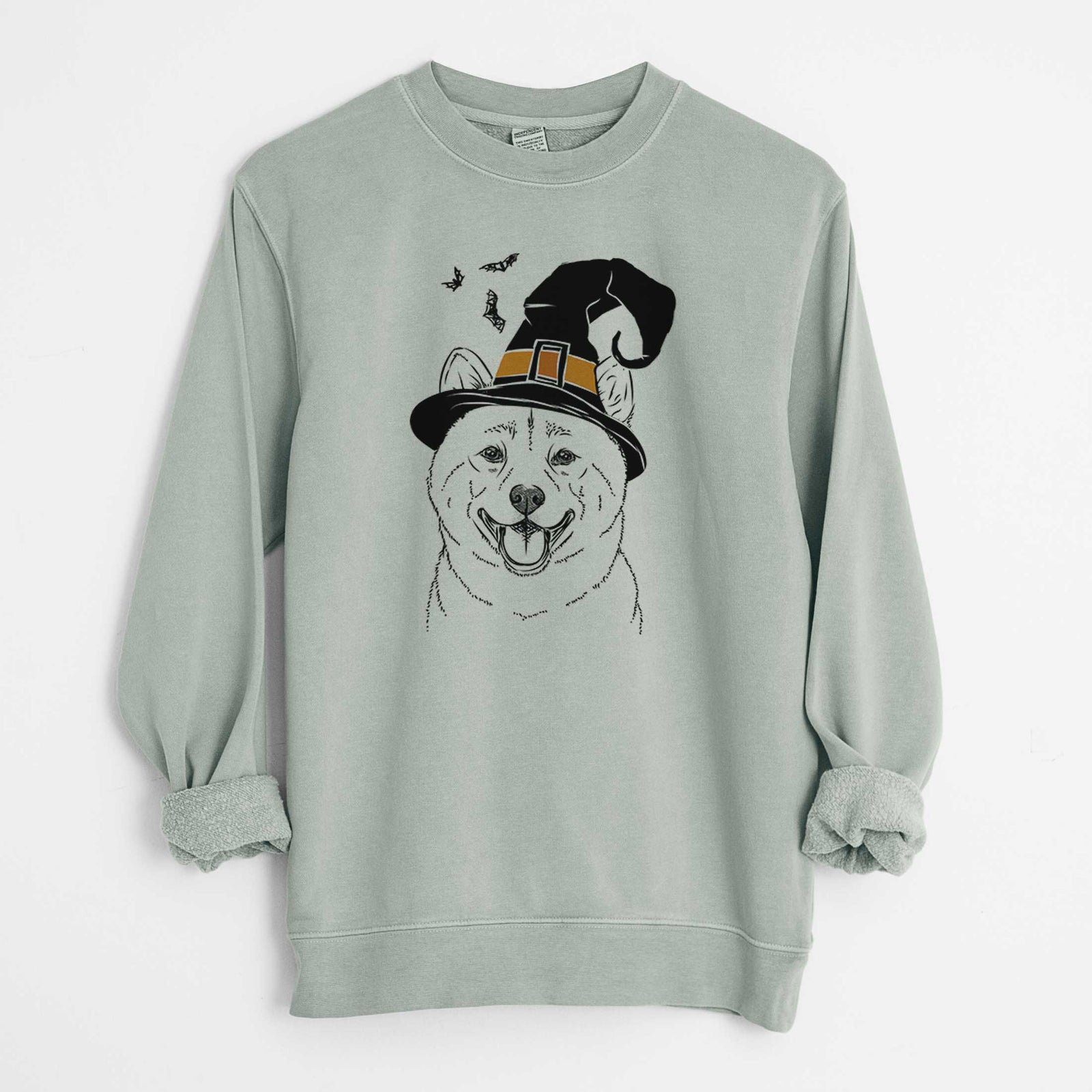 Witch Hiro the Shiba Inu - Unisex Pigment Dyed Crew Sweatshirt