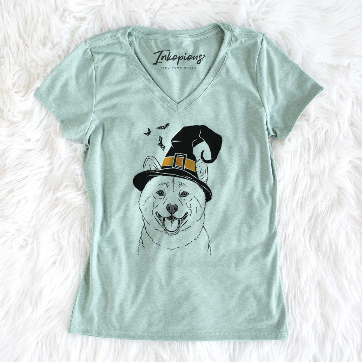 Witch Hiro the Shiba Inu - Women's V-neck Shirt