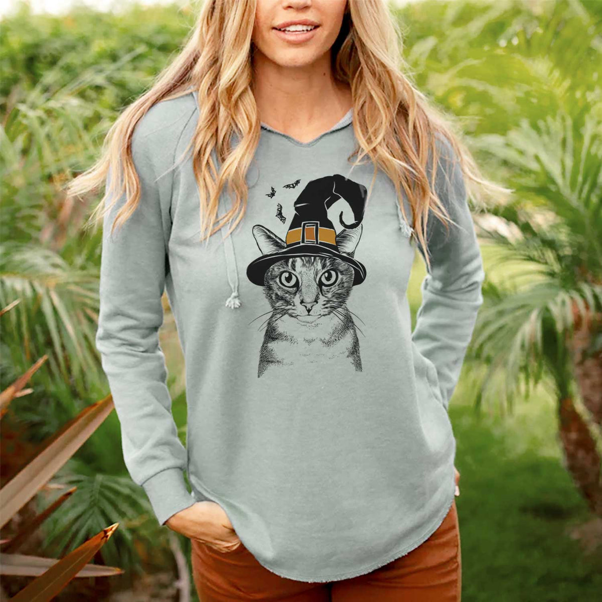 Witch Hobbes the Tabby Cat - Cali Wave Hooded Sweatshirt