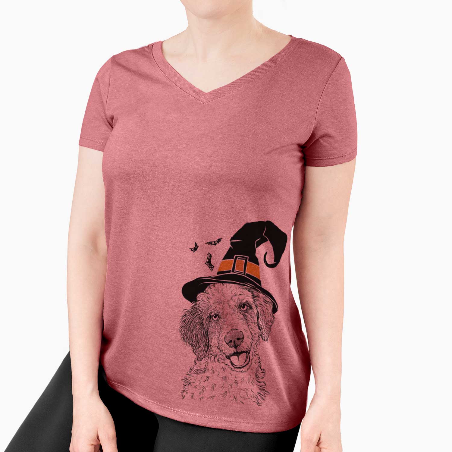 Witch Hoge the Aussiedoodle - Women's V-neck Shirt