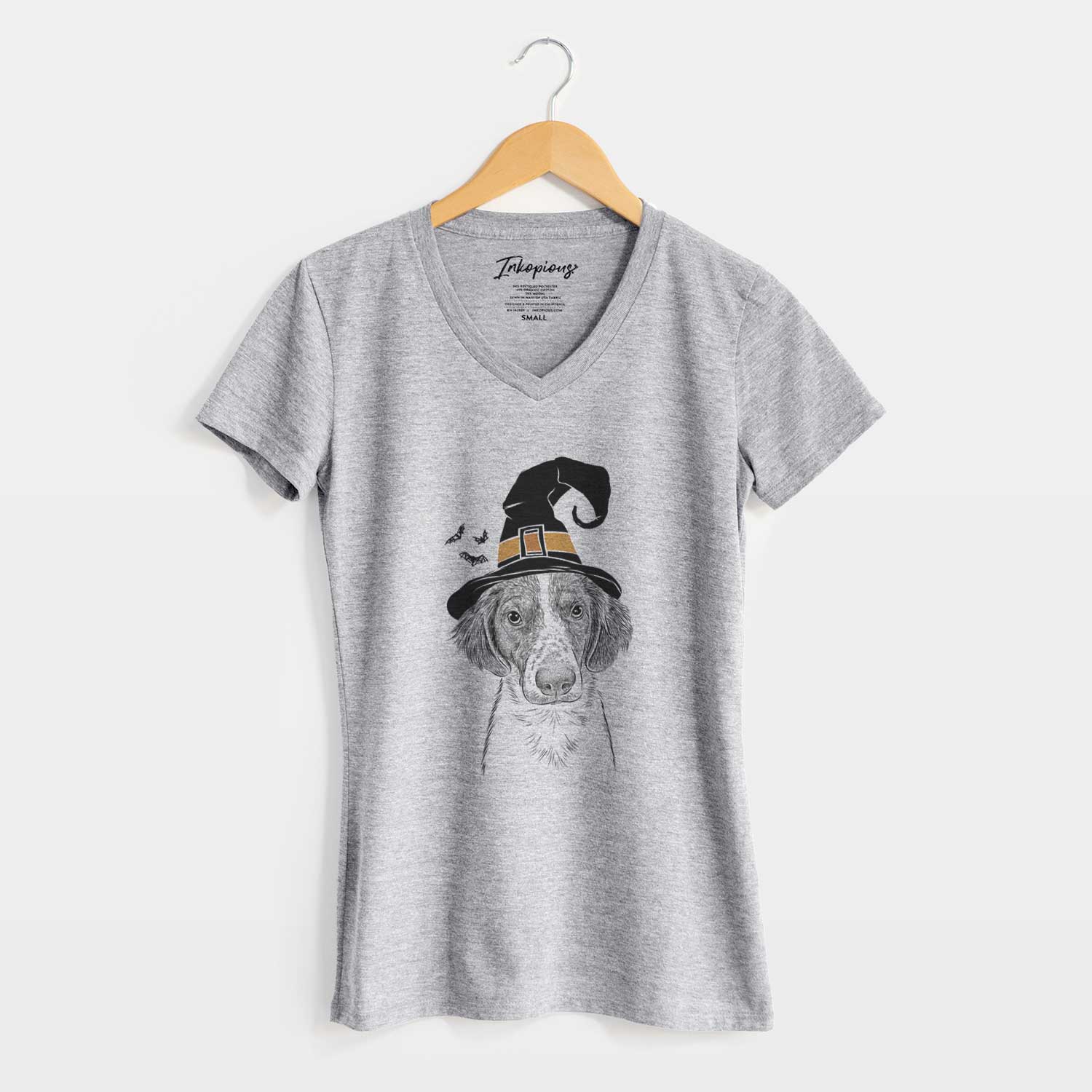 Witch Holly the Brittany Spaniel - Women's V-neck Shirt