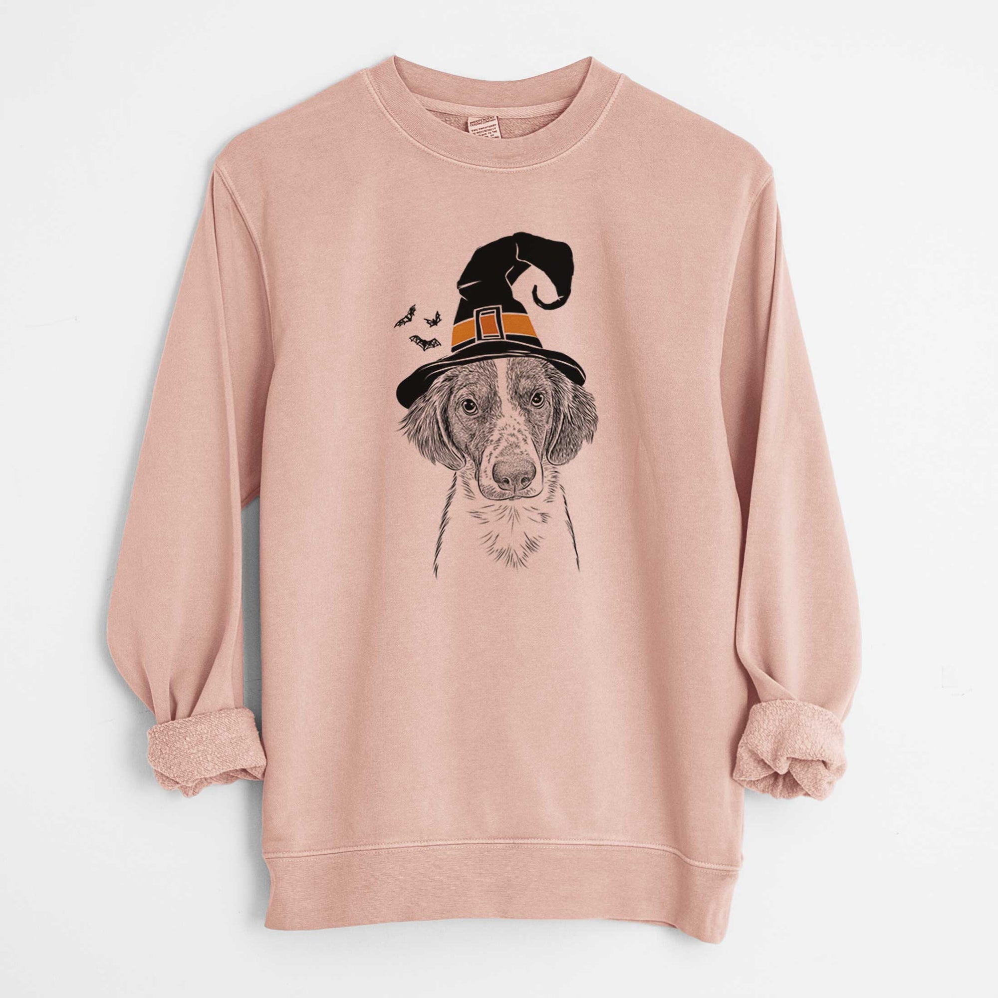 Witch Holly the Brittany Spaniel - Unisex Pigment Dyed Crew Sweatshirt