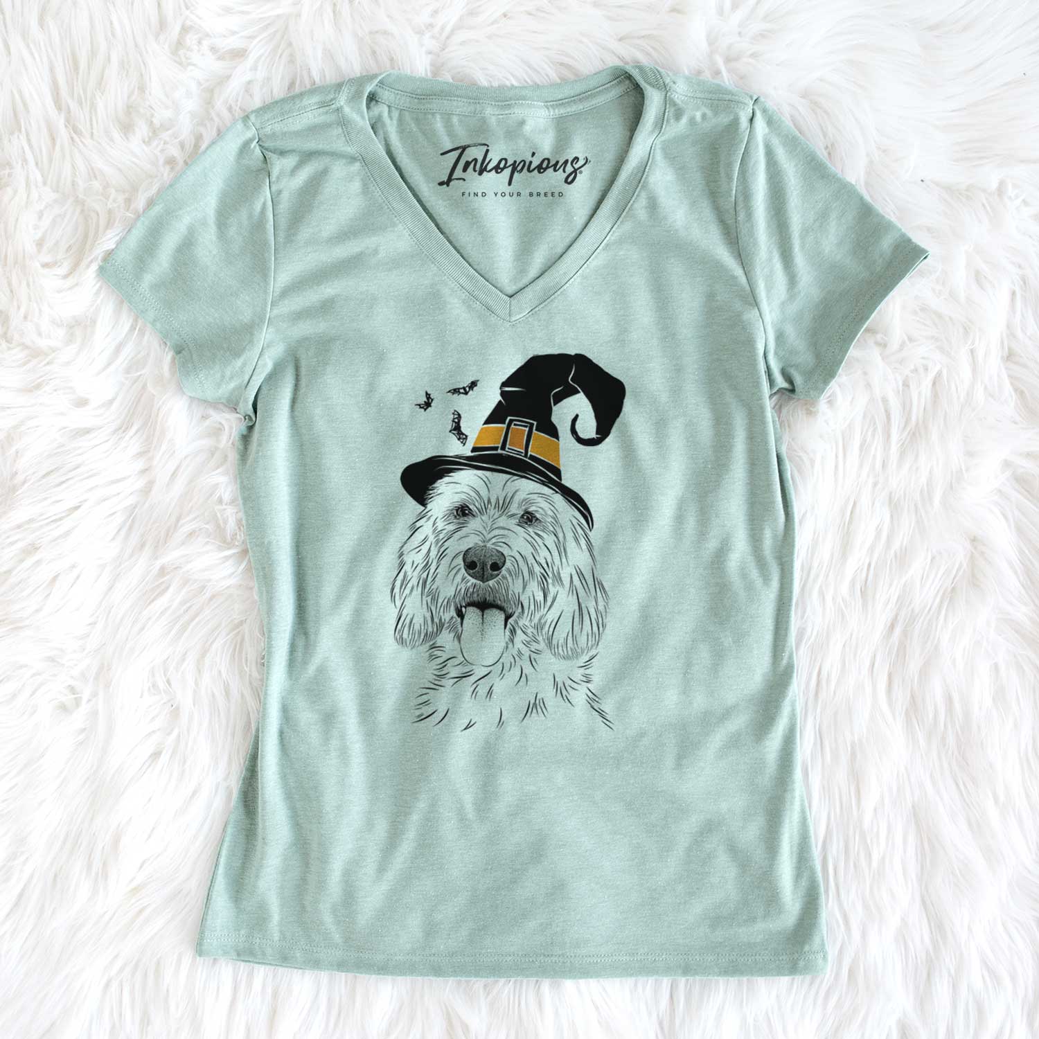 Witch Homer the Grand Basset Griffon Vendeen - Women's V-neck Shirt