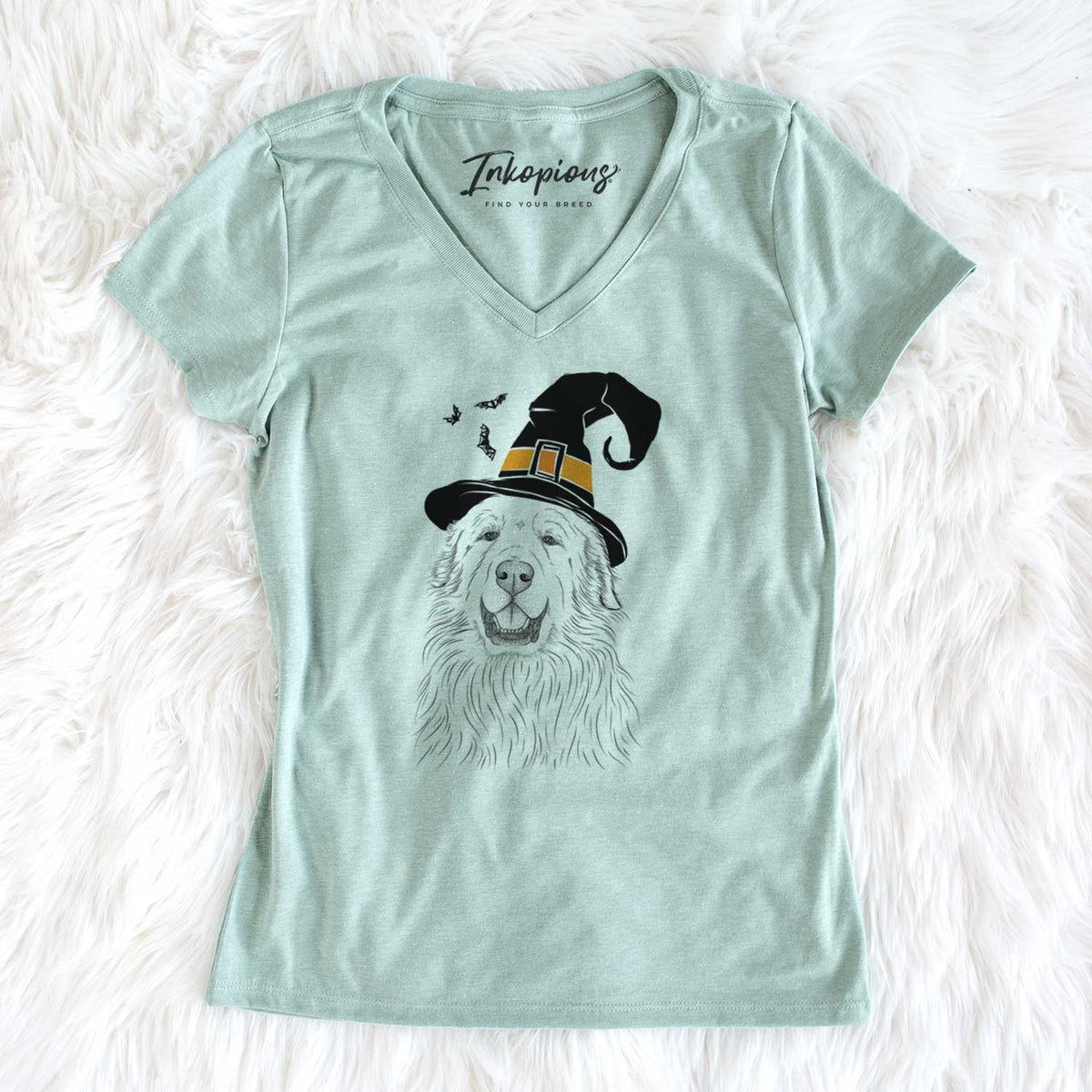 Witch Horton the Great Pyrenees - Women's V-neck Shirt