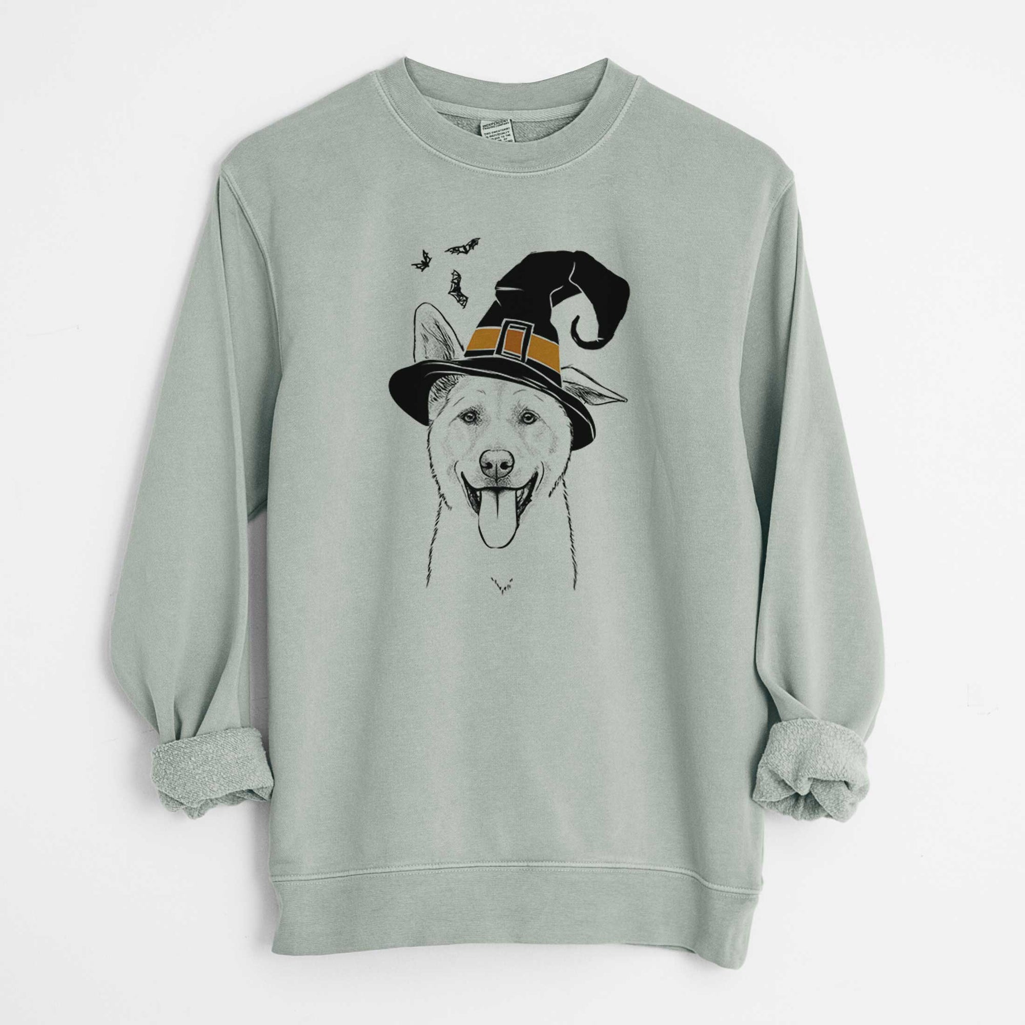 Witch Hoya the Korean Jindo - Unisex Pigment Dyed Crew Sweatshirt