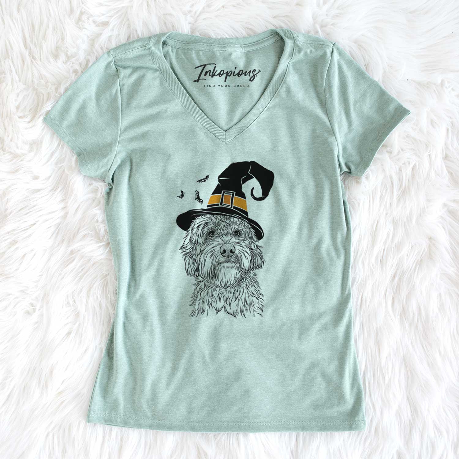 Witch Huckleberry the Australian Labradoodle - Women's V-neck Shirt