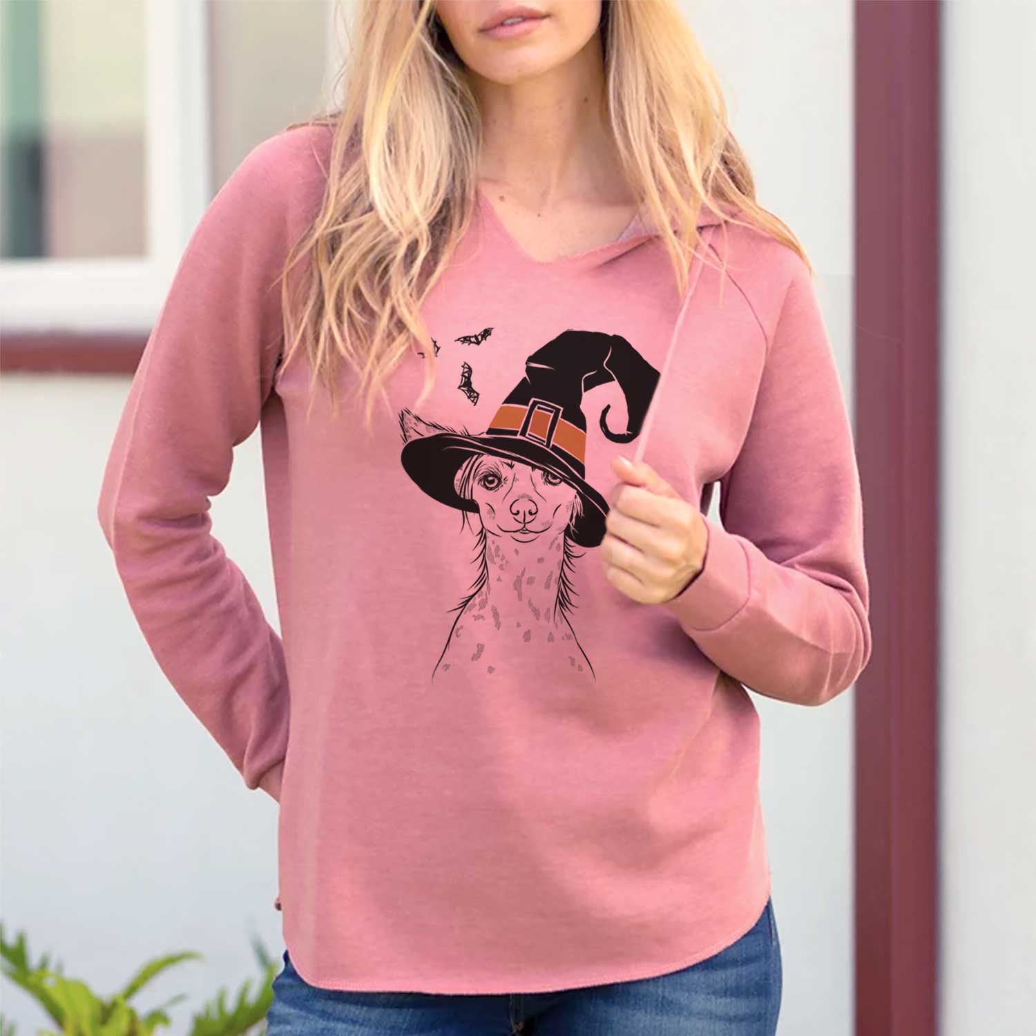 Witch Hudson the Chinese Crested - Cali Wave Hooded Sweatshirt