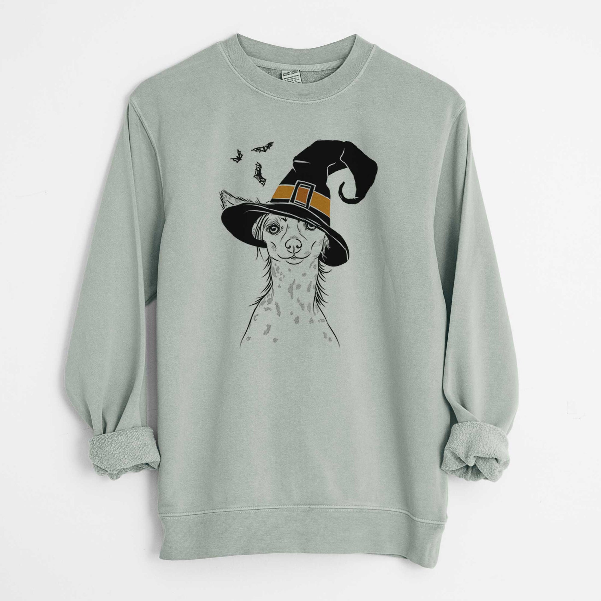 Witch Hudson the Chinese Crested - Unisex Pigment Dyed Crew Sweatshirt