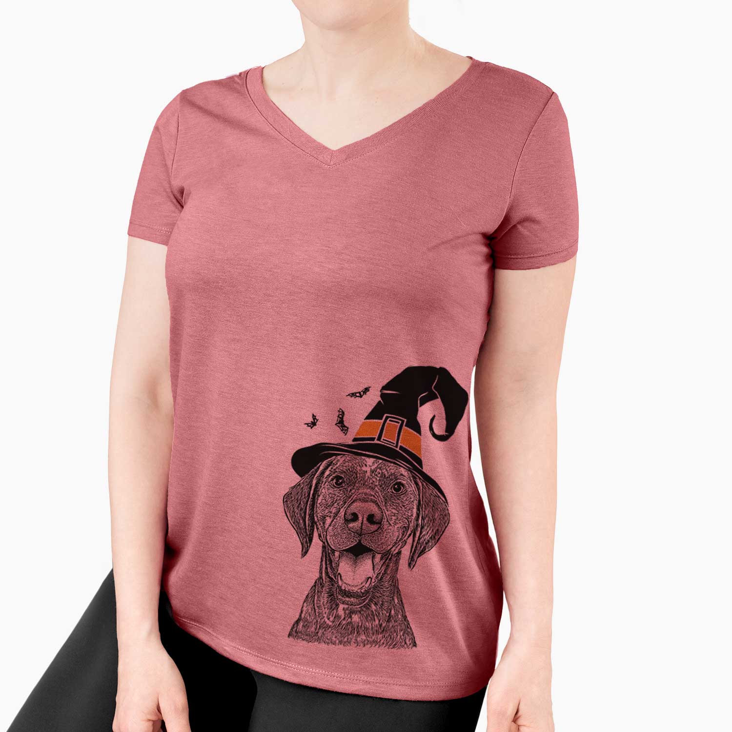 Witch Hudson the German Shorthaired Pointer - Women's V-neck Shirt