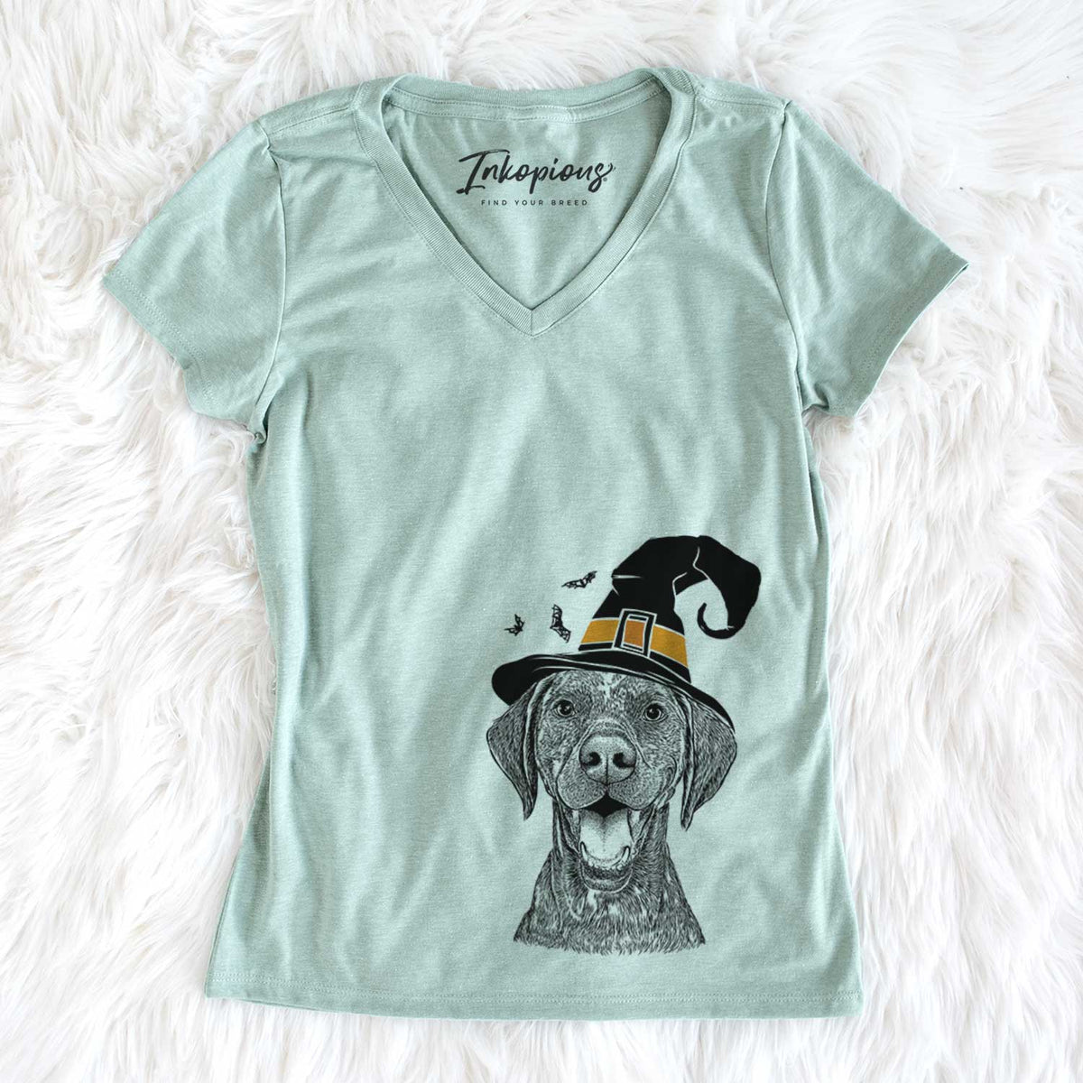 Witch Hudson the German Shorthaired Pointer - Women&#39;s V-neck Shirt