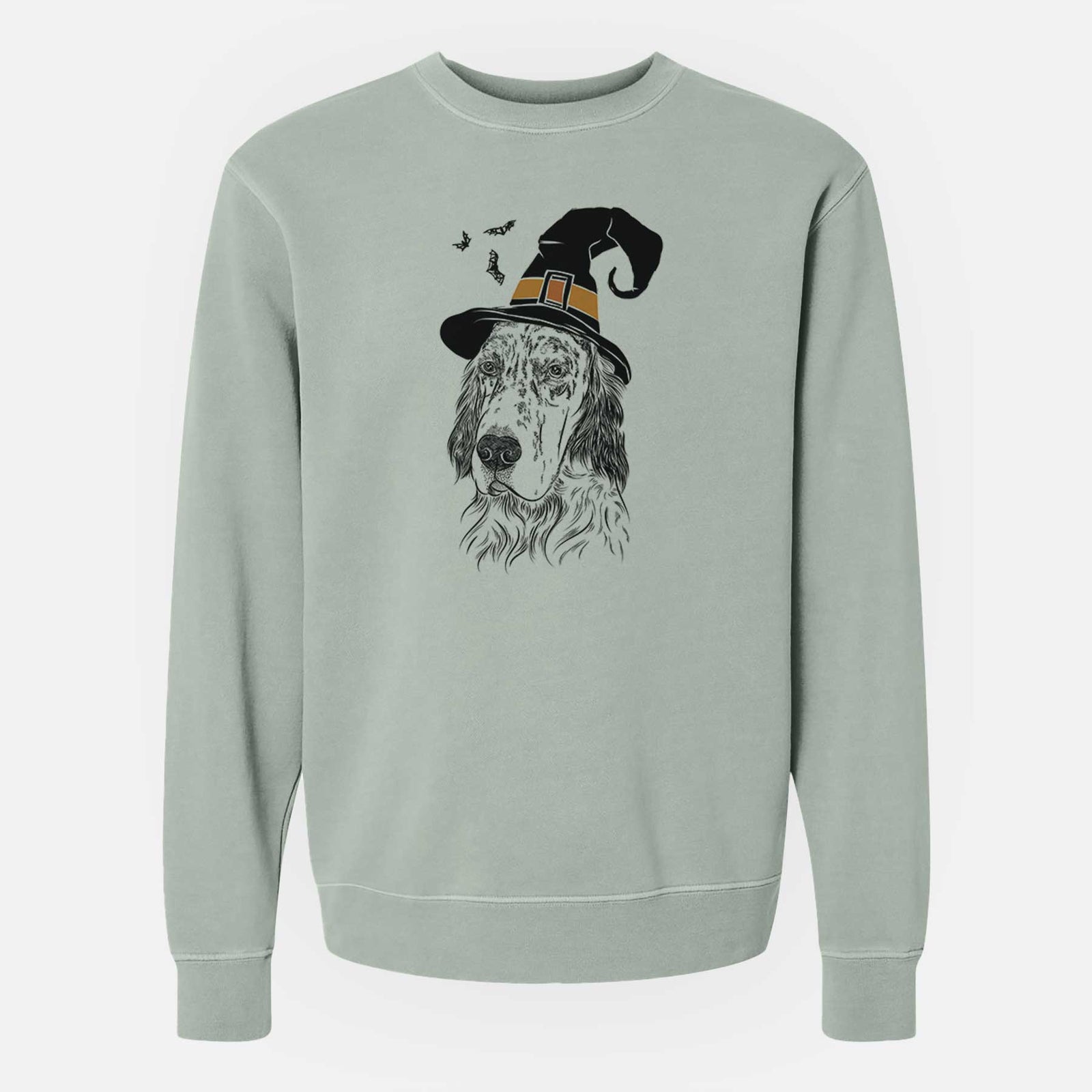 Witch Hutch the English Setter - Unisex Pigment Dyed Crew Sweatshirt